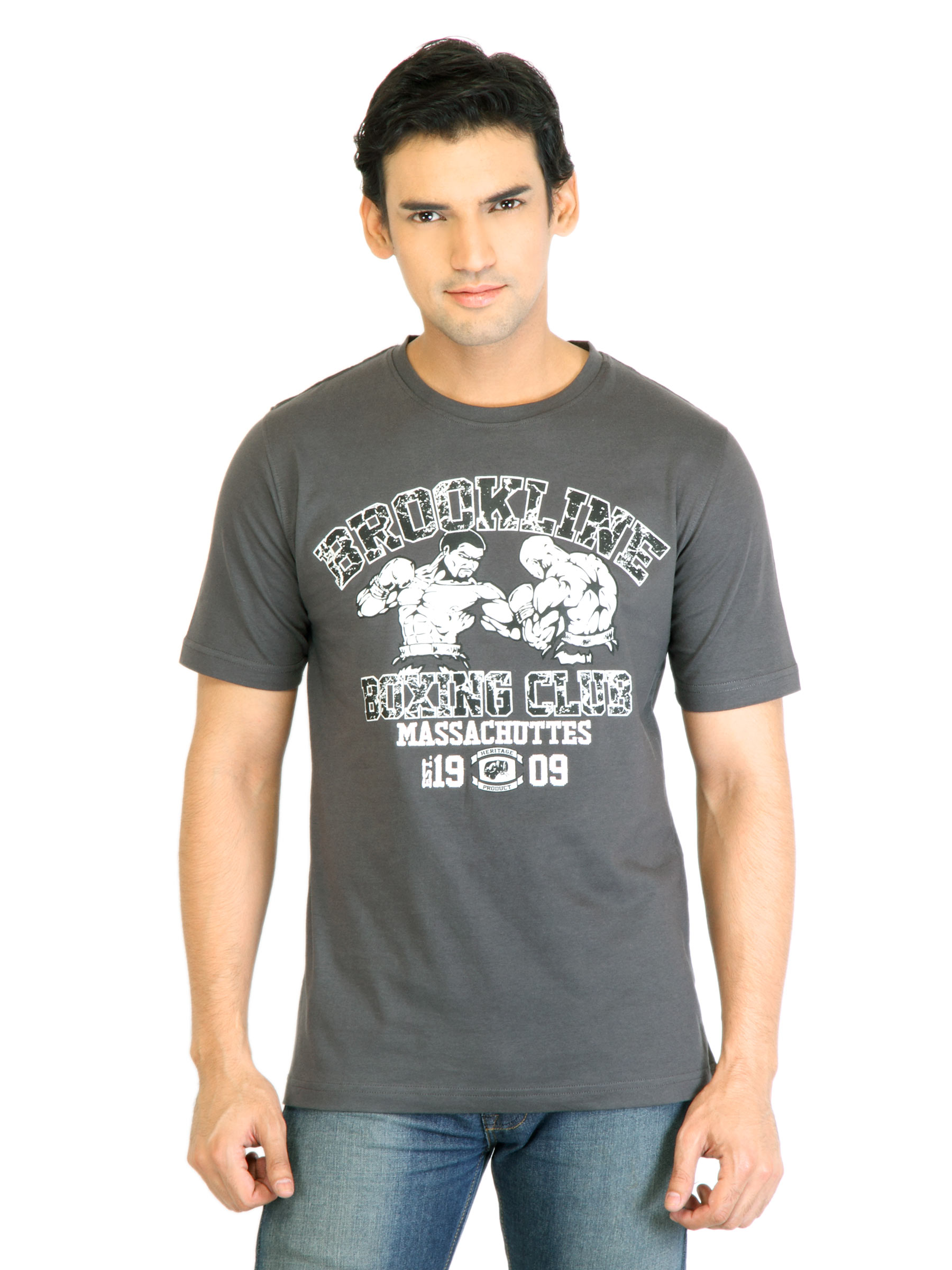 Locomotive Men Printed Grey TShirt