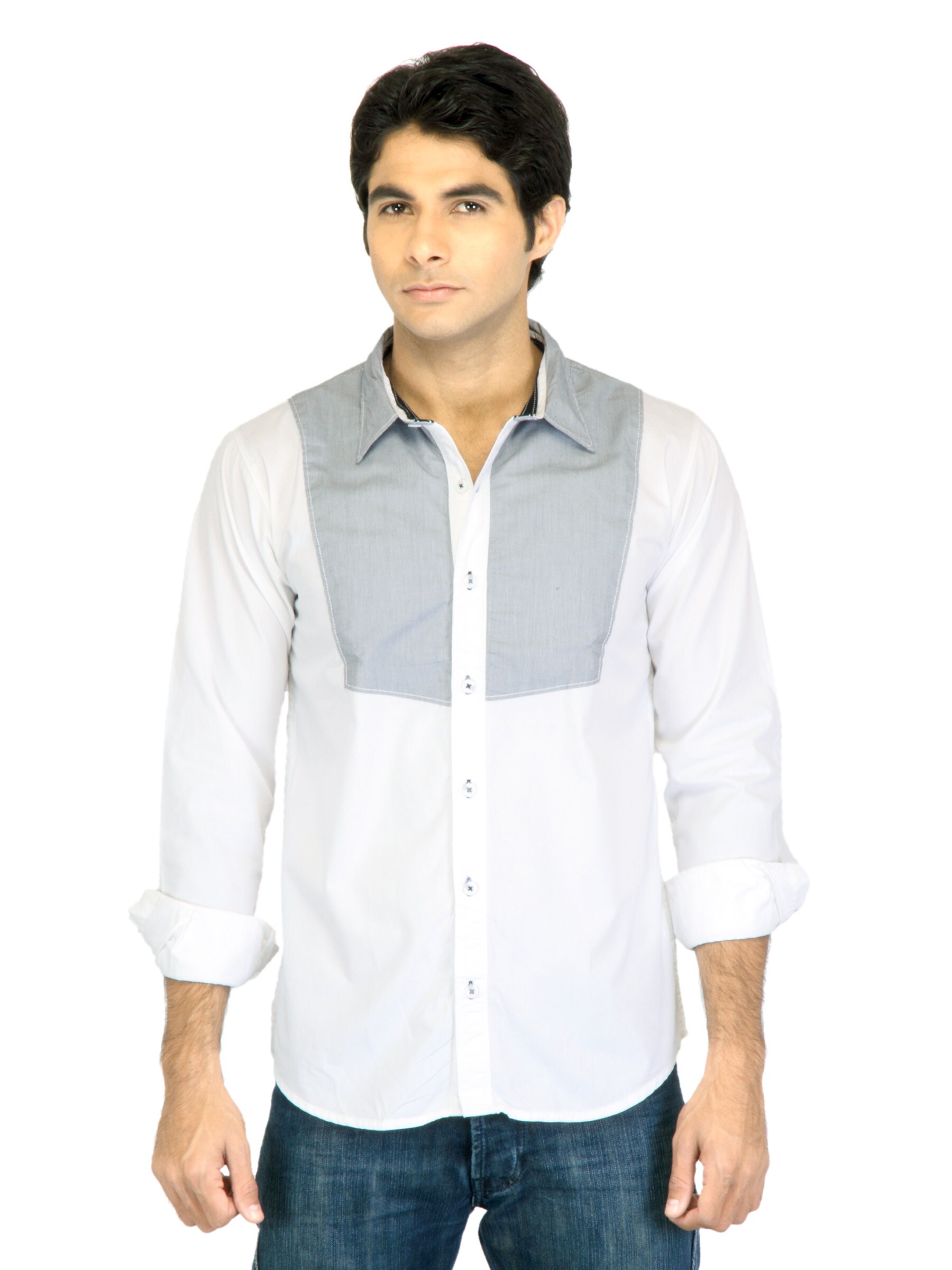 Probase Men Stripes White Shirt