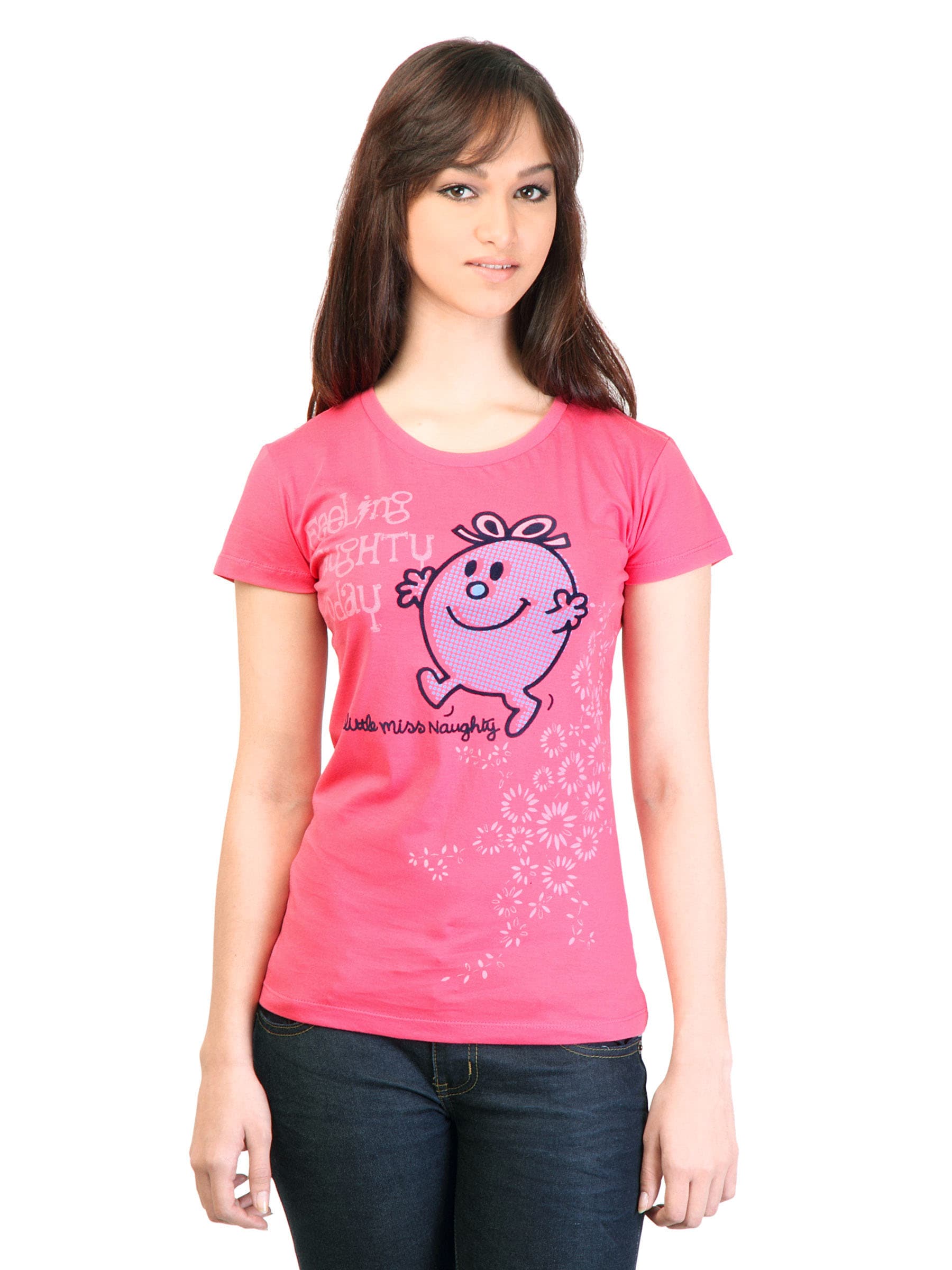 Little Miss Women Printed Pink Tshirt