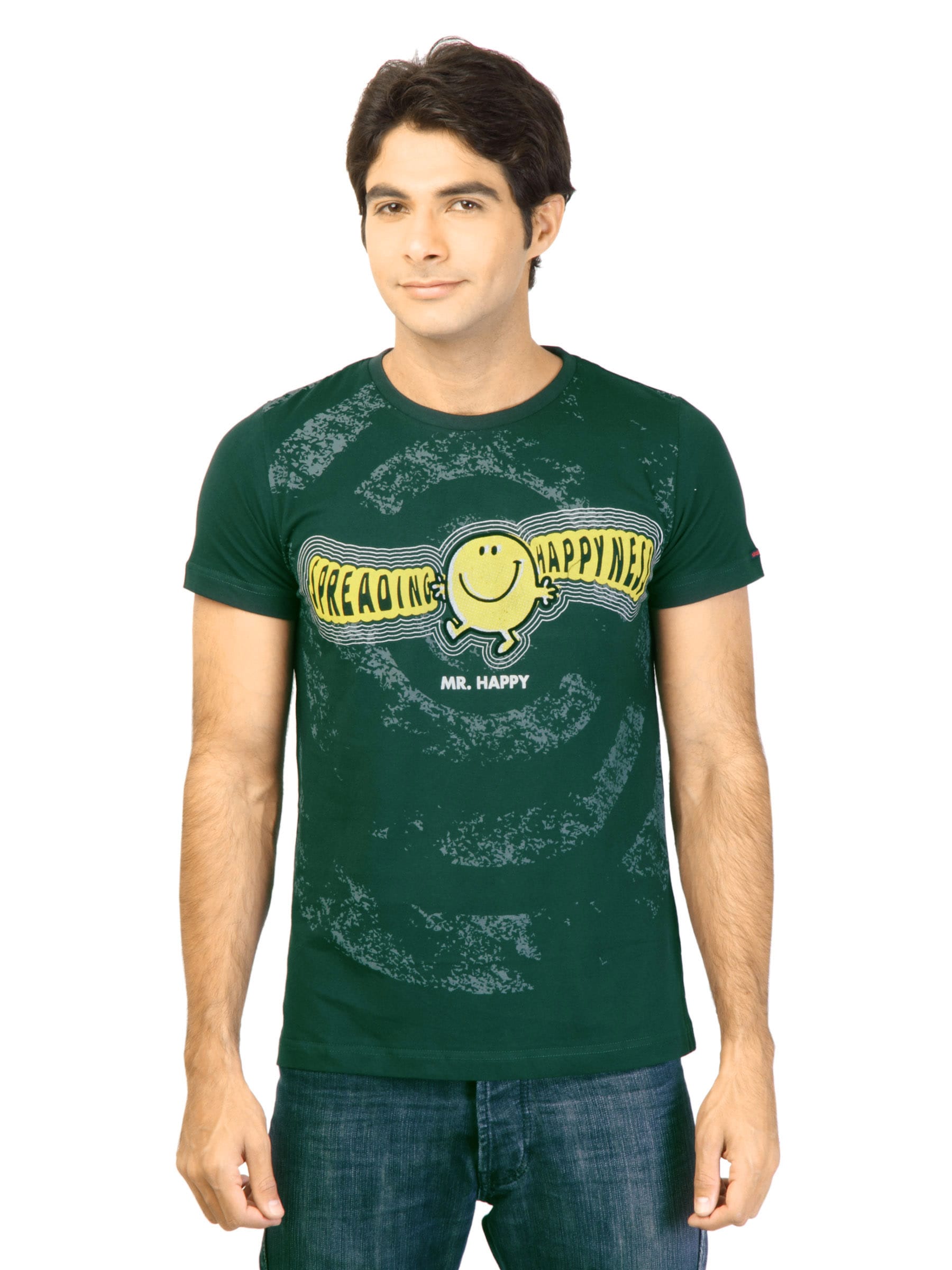 Mr. Men Men Printed Green Tshirt