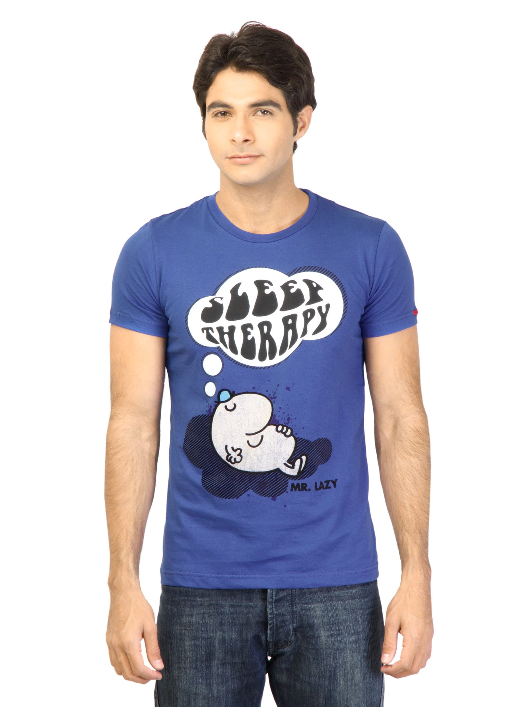 Mr. Men Men Printed Blue Tshirt