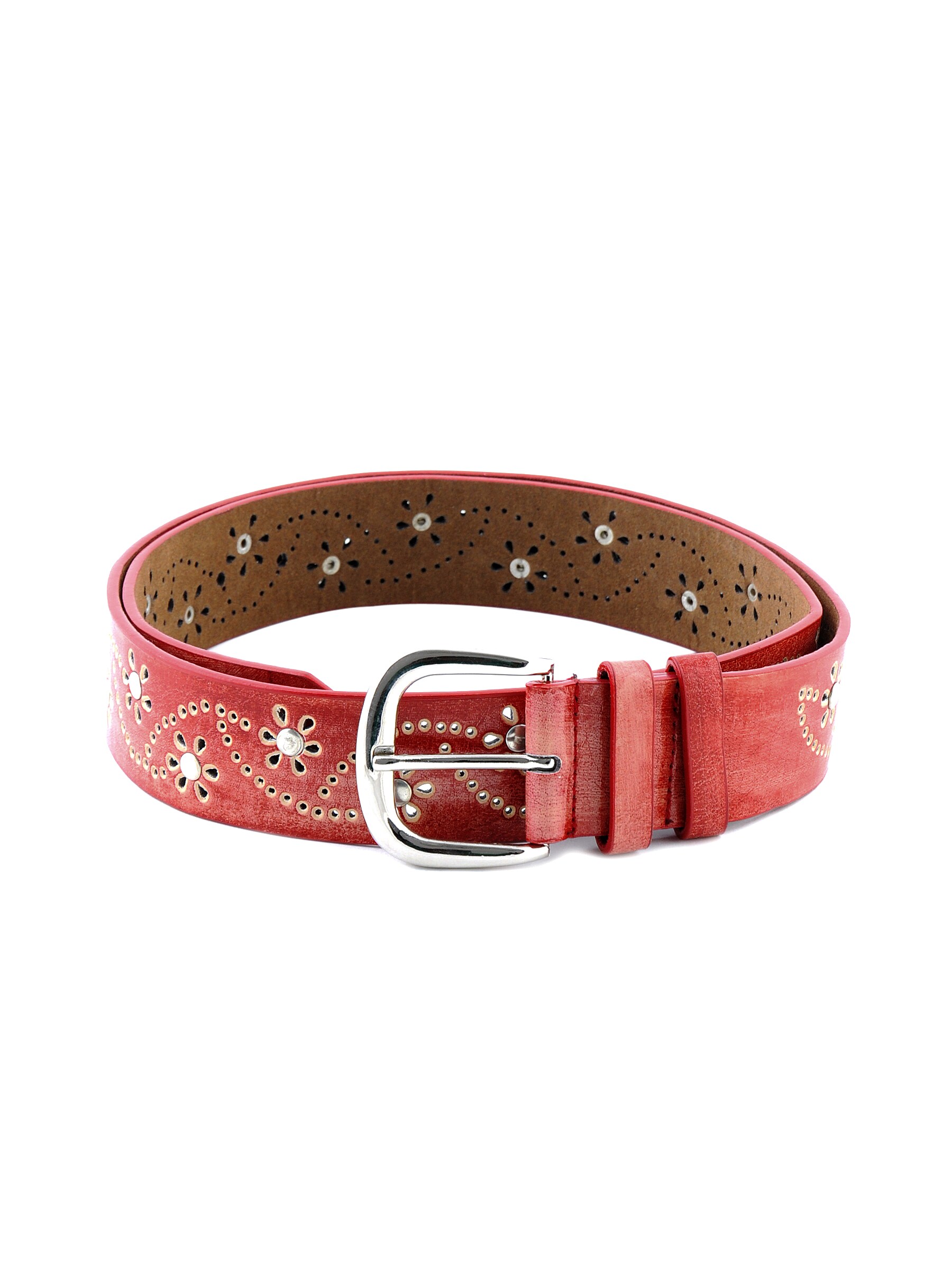 Lino Perros Women Flower Design Red Belt