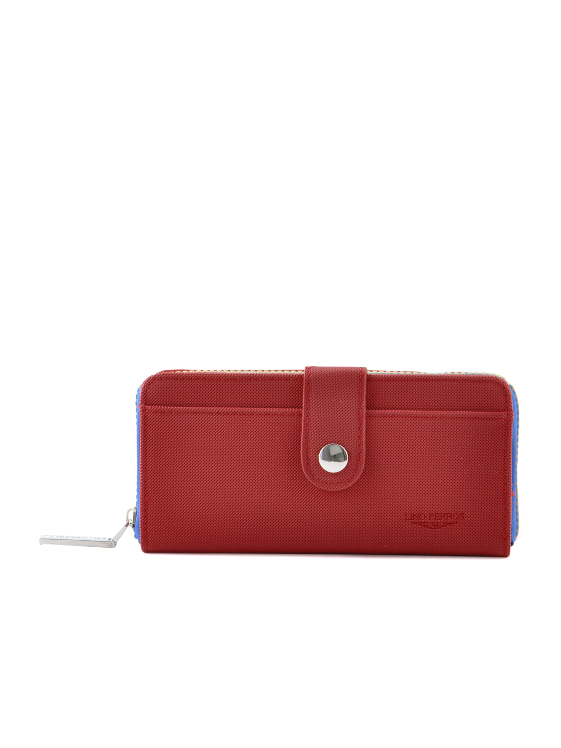 Lino Perros Women Blue Zip Red Wallet
