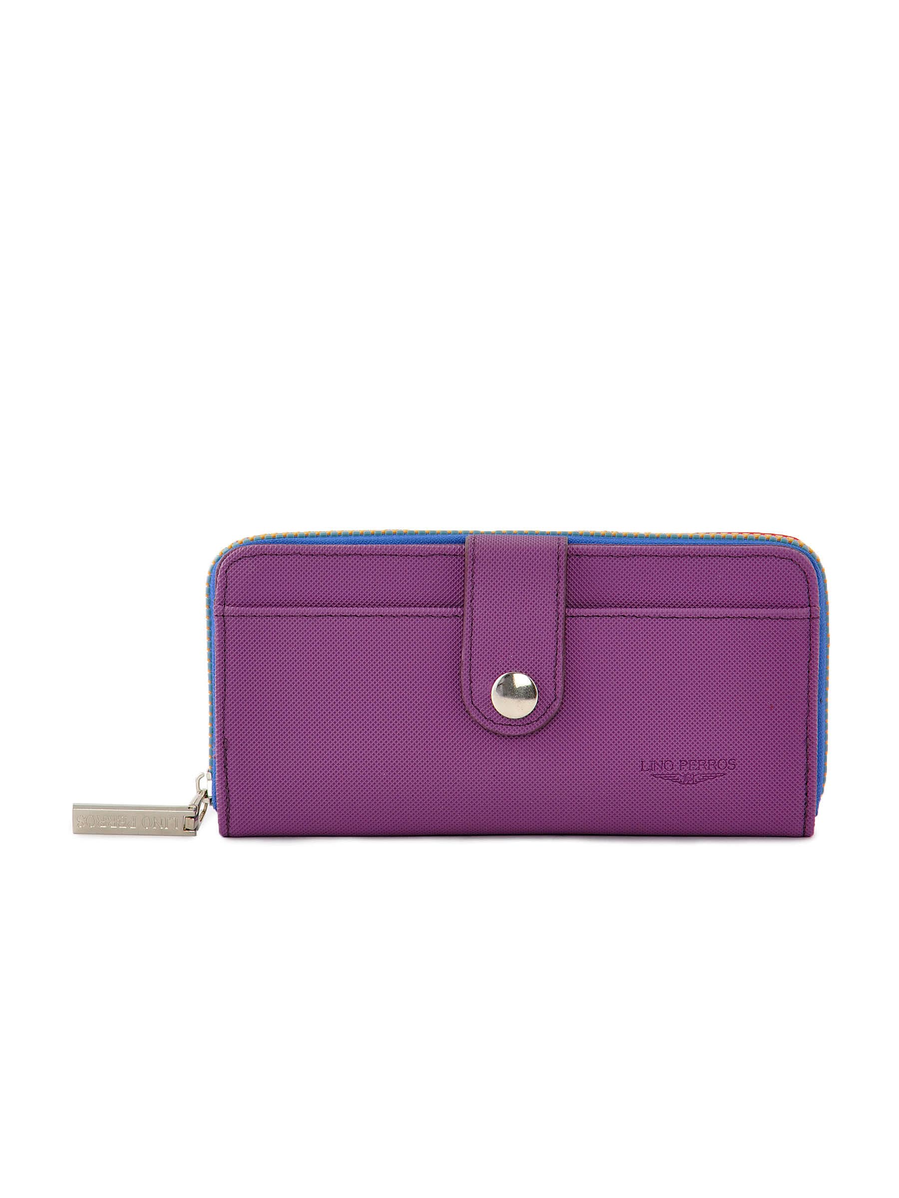 Lino Perros Women Blue Zip Purple Wallet