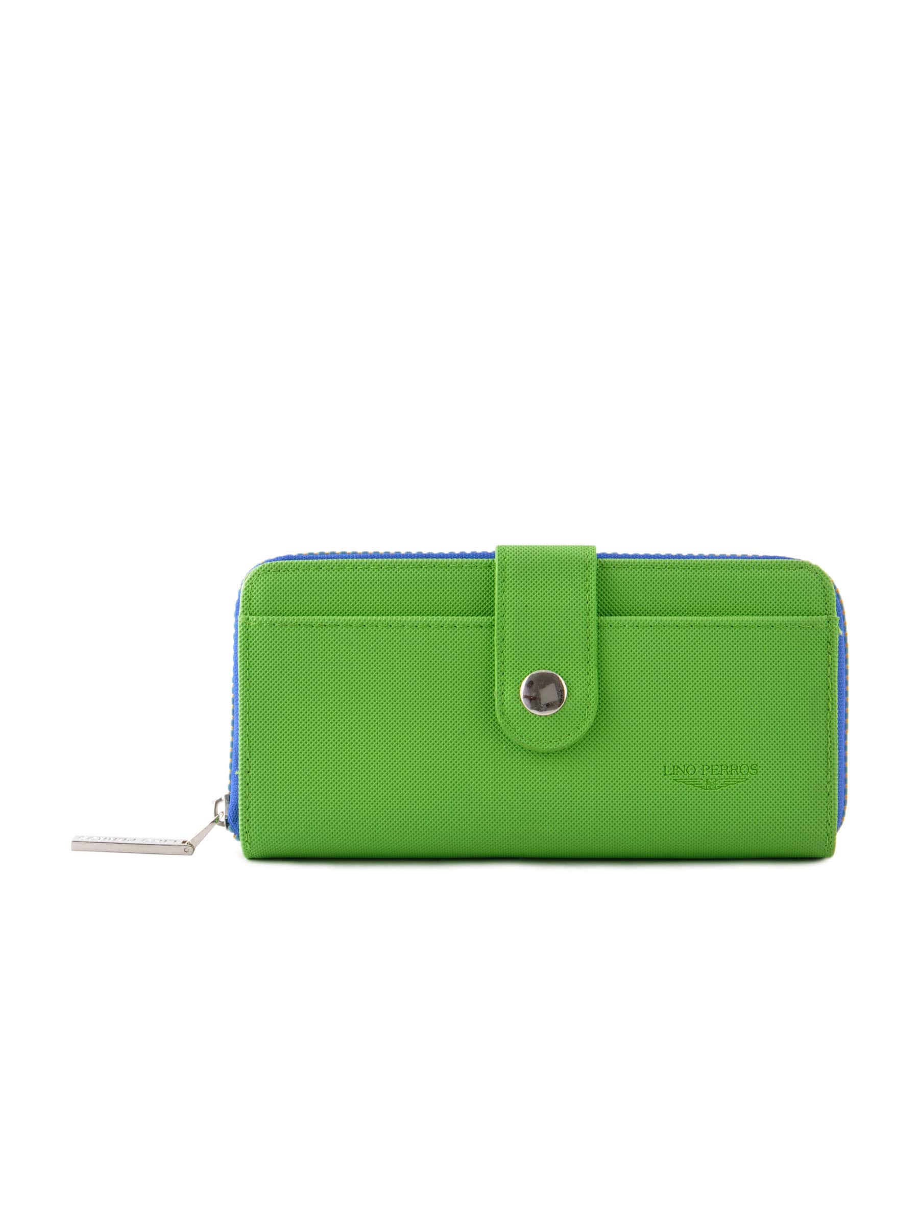 Lino Perros Women Blue Zip Green Wallet