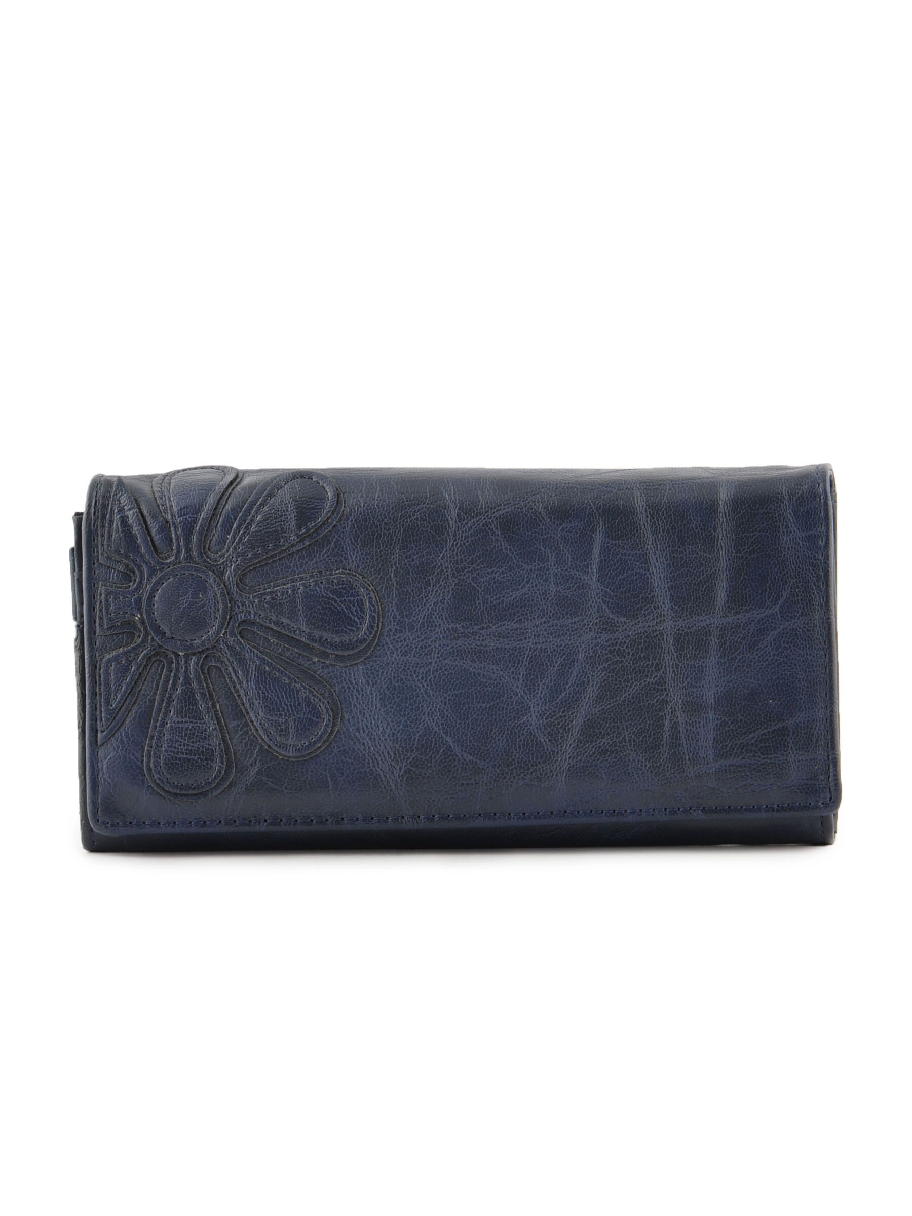 Lino Perros Women Flower Navy Blue Wallet