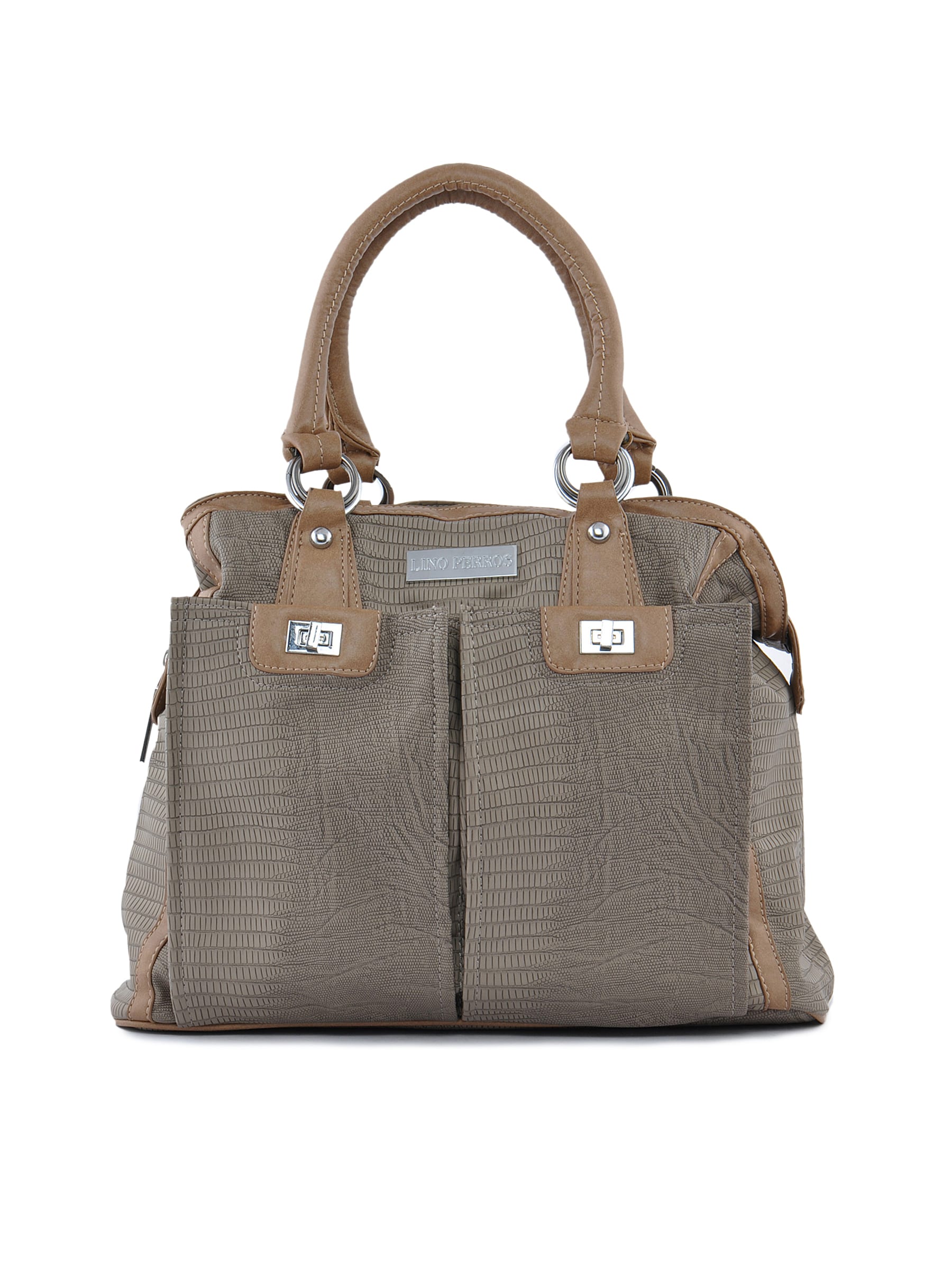 Lino Perros Women Front Pocket Brown Handbag