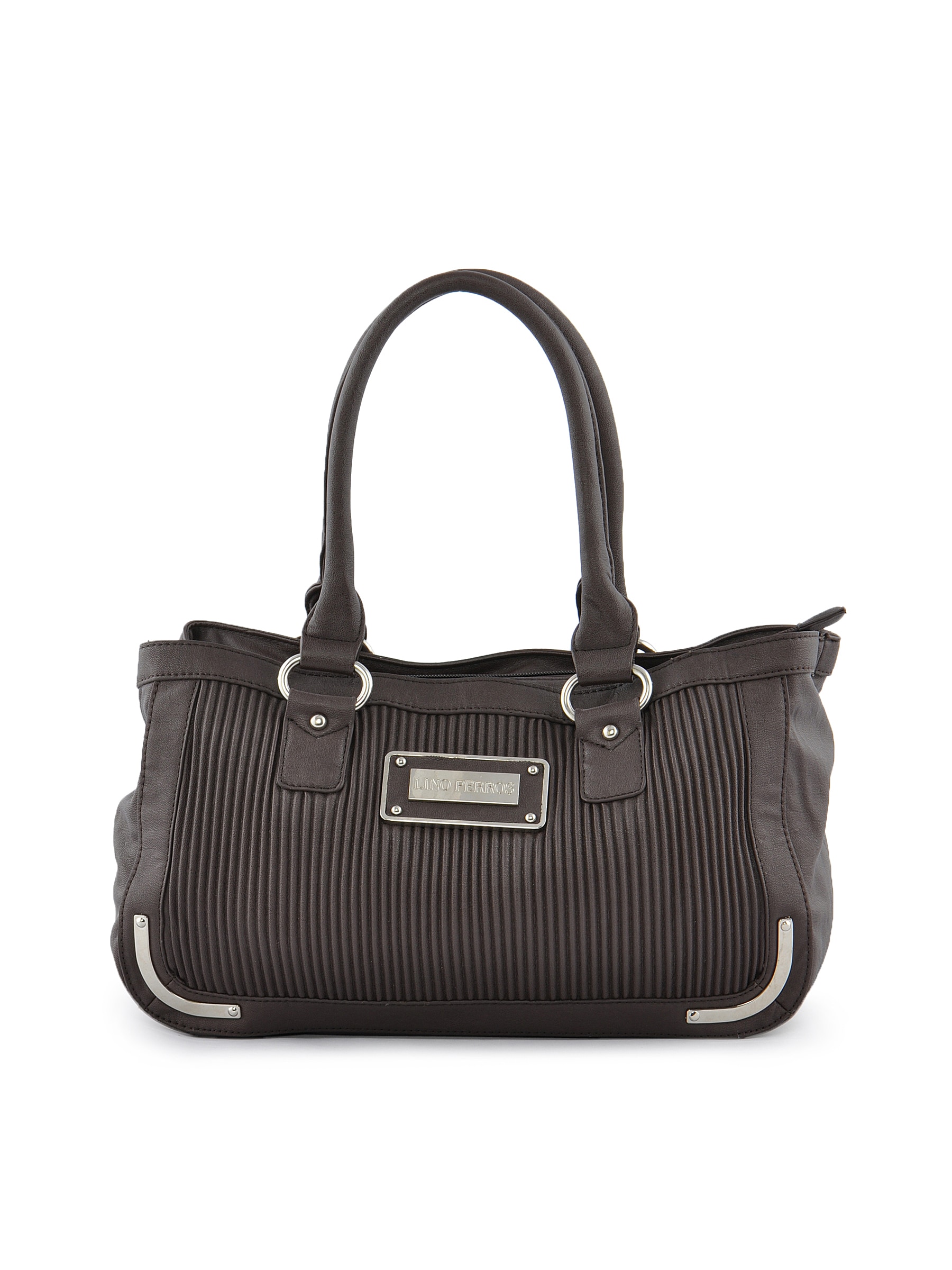 Lino Perros Women Stripes Brown Handbag