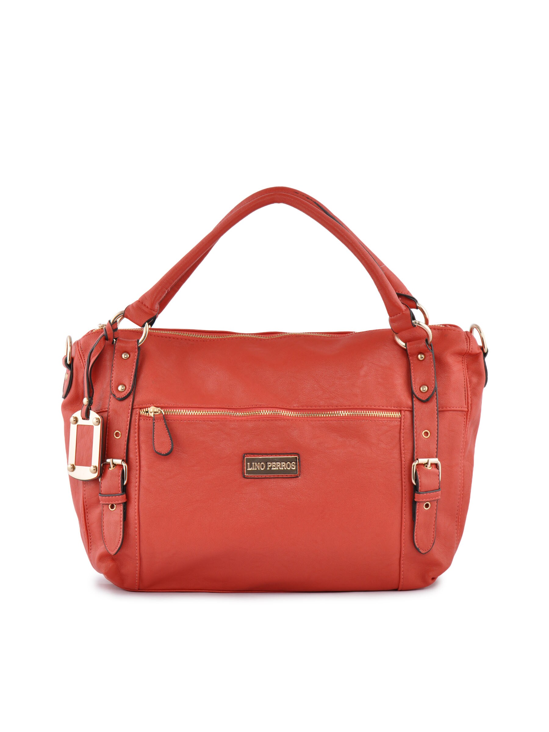 Lino Perros Women Golden Buckle Red Handbag