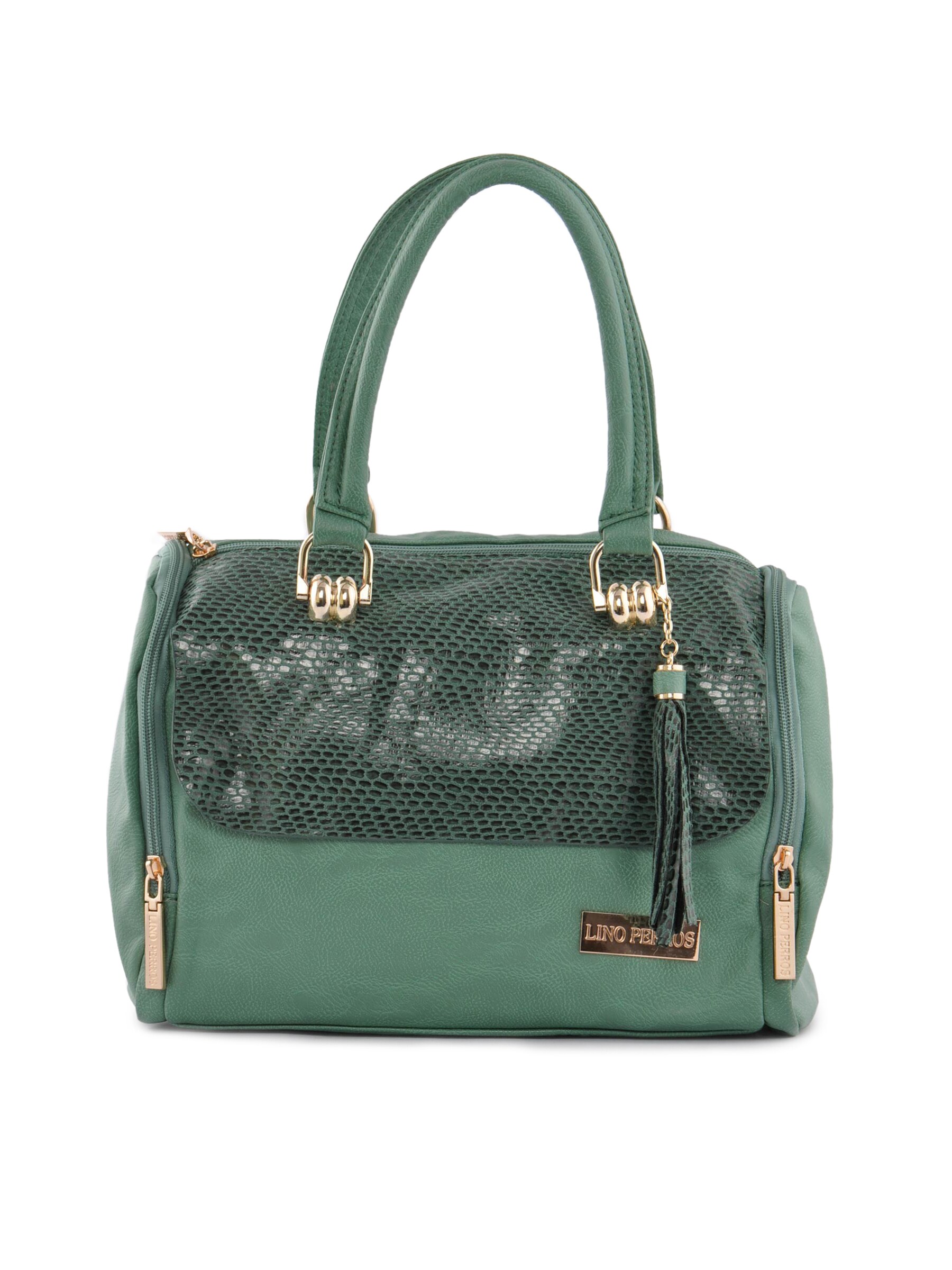 Lino Perros Women Snake Skin Look Green Handbag