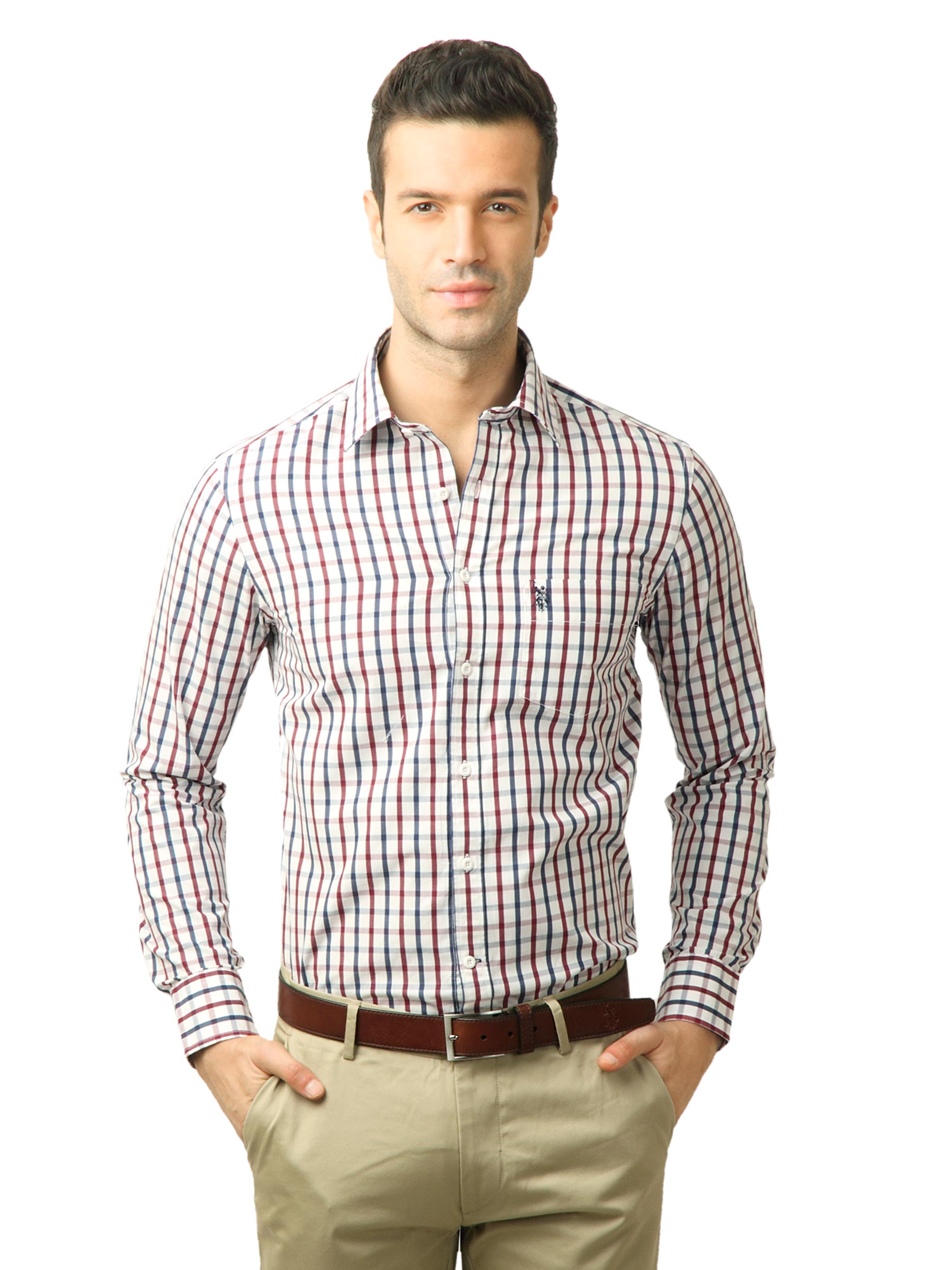 U.S. Polo Assn. Men Checks Red Shirt