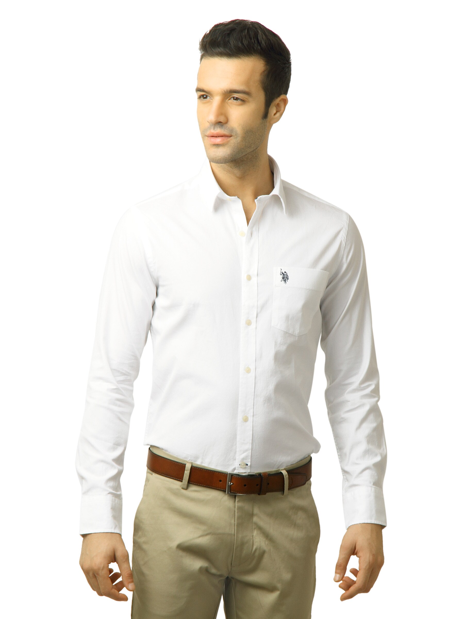 U.S. Polo Assn. Men Solid White Shirt