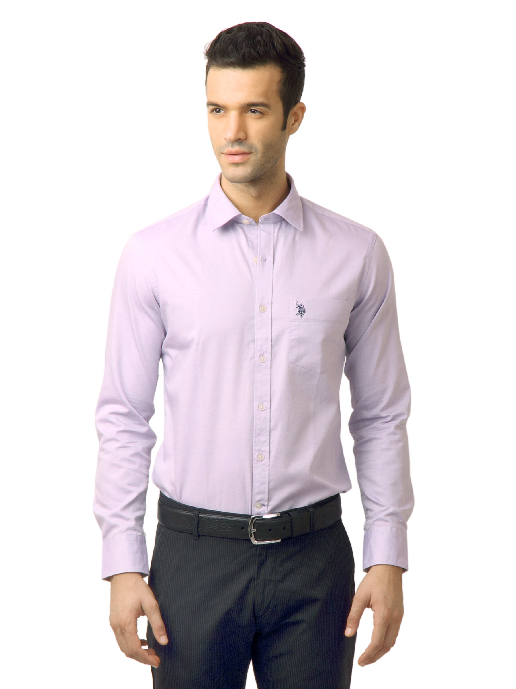 U.S. Polo Assn. Men Solid Purple Shirt