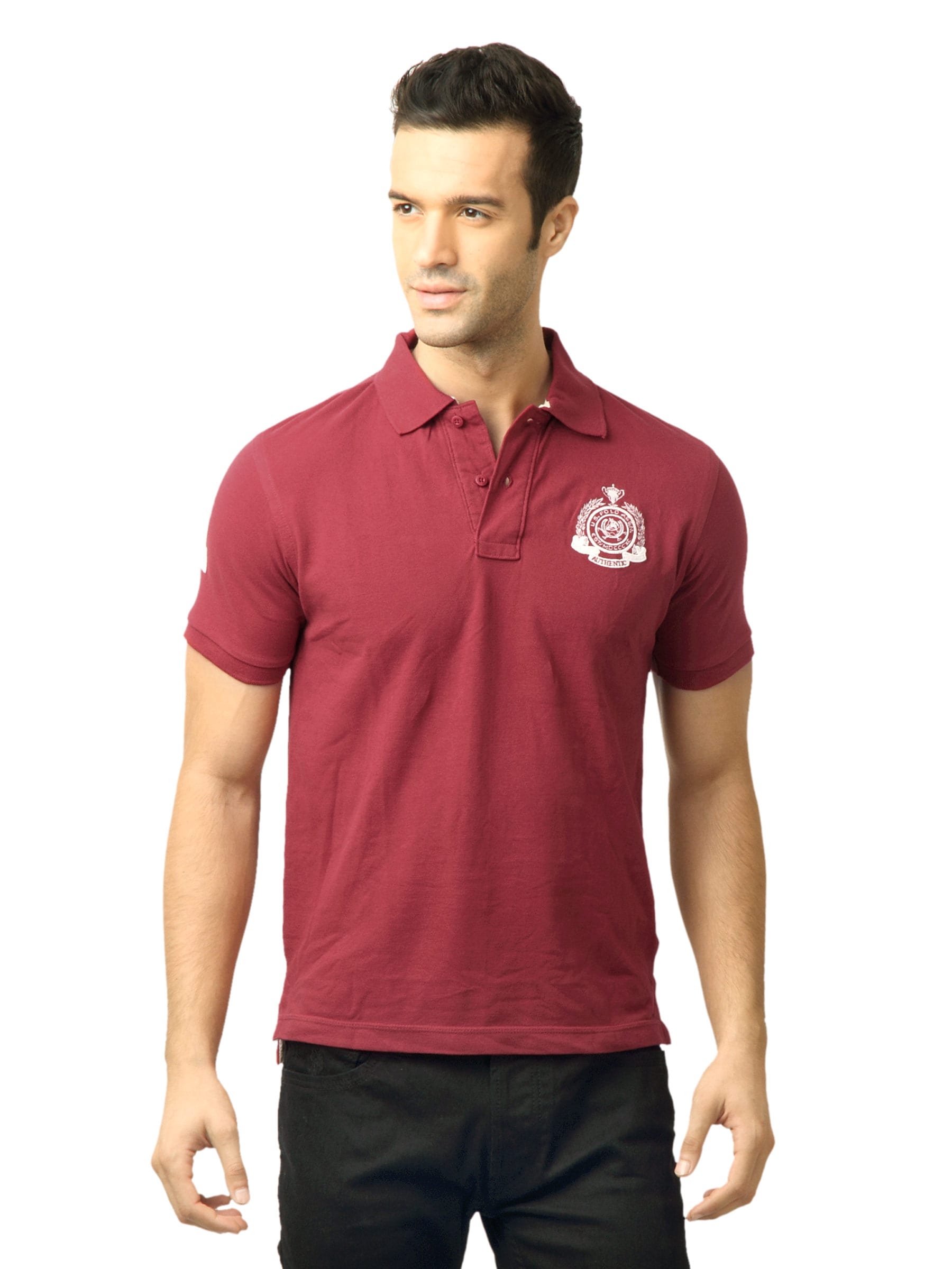 U.S. Polo Assn. Men Solid Red  Polo Tshirt