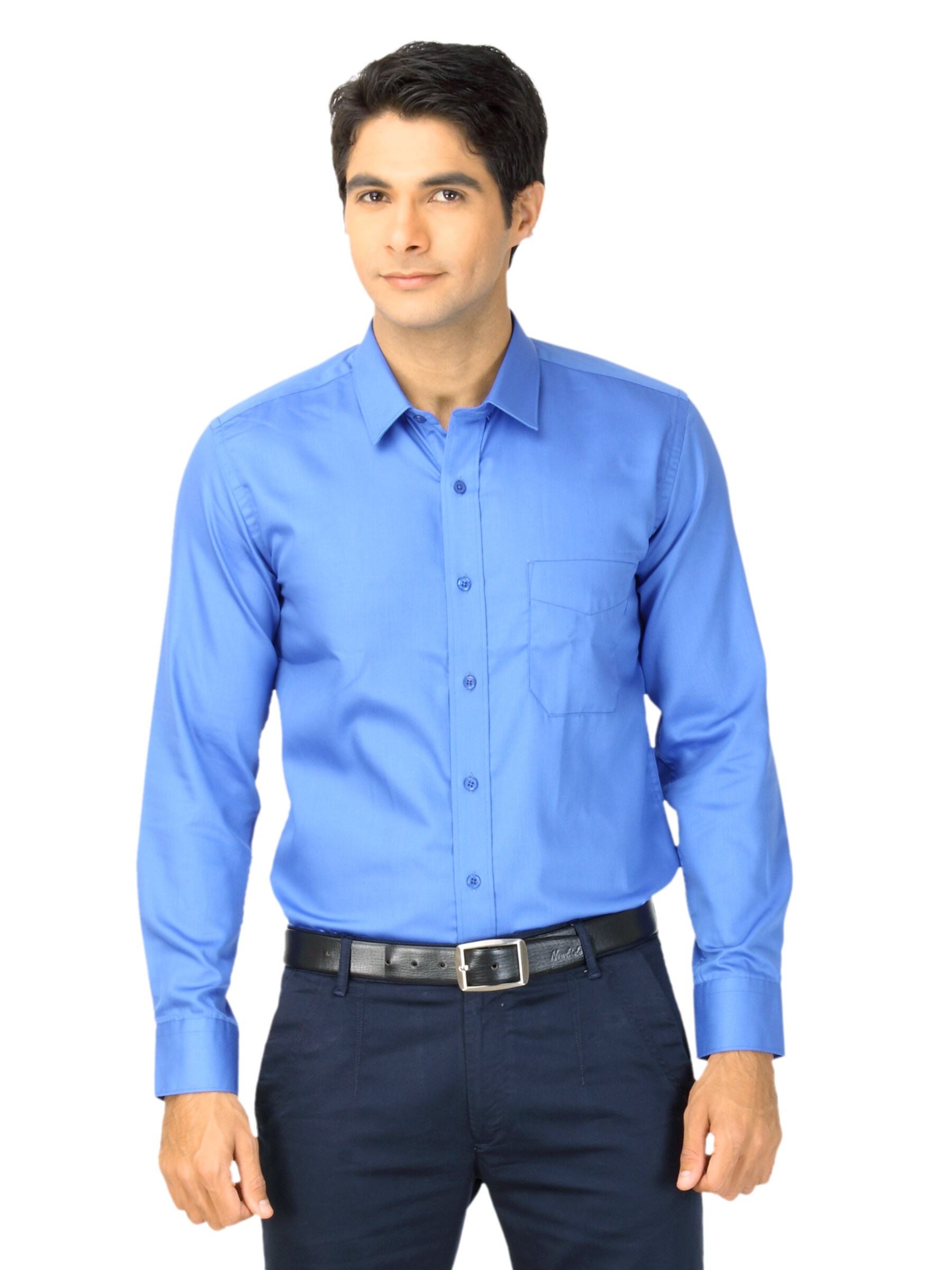 Mark Taylor Men Solid Blue Shirt