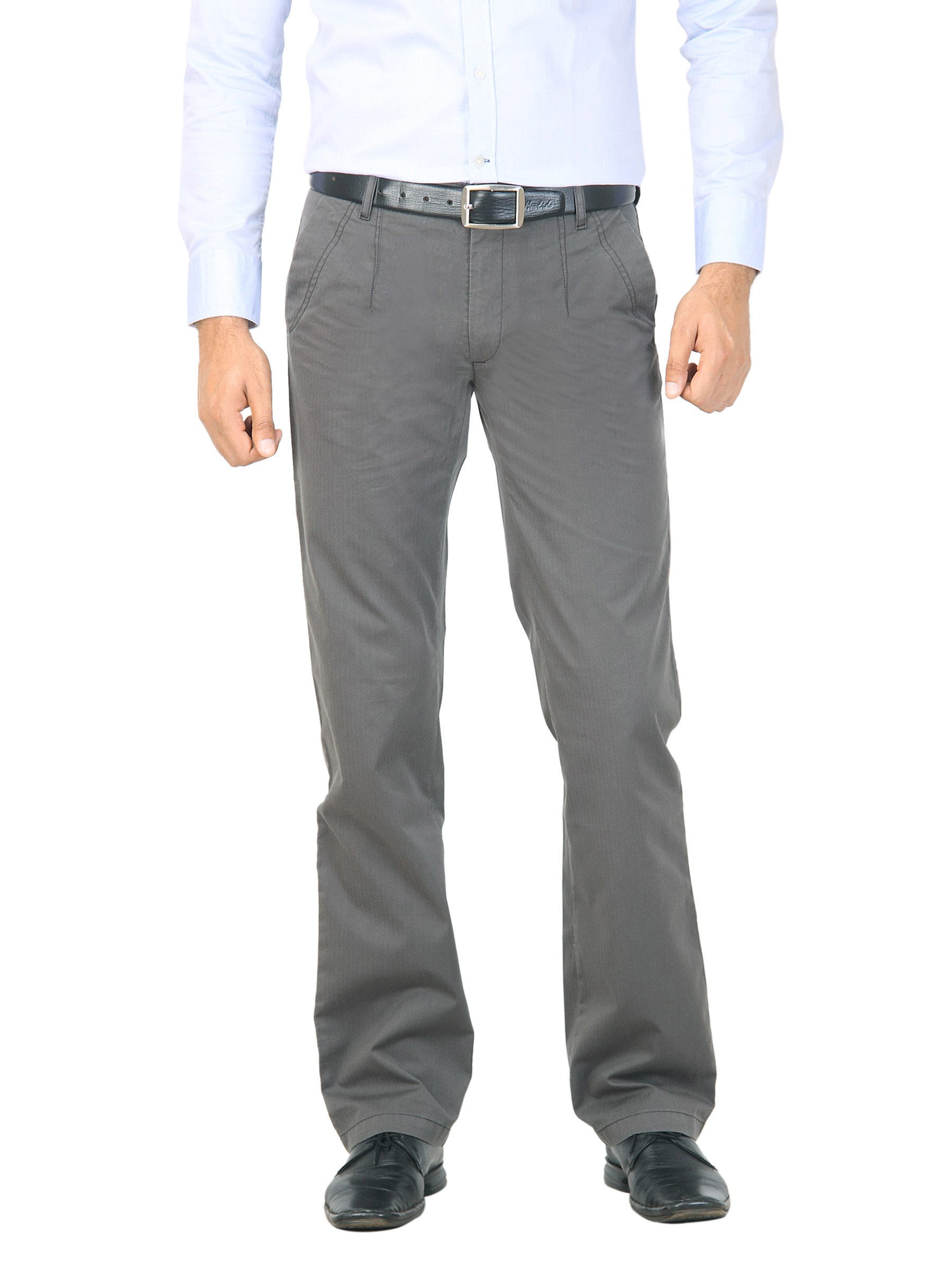 Mark Taylor Men Solid Grey Trouser
