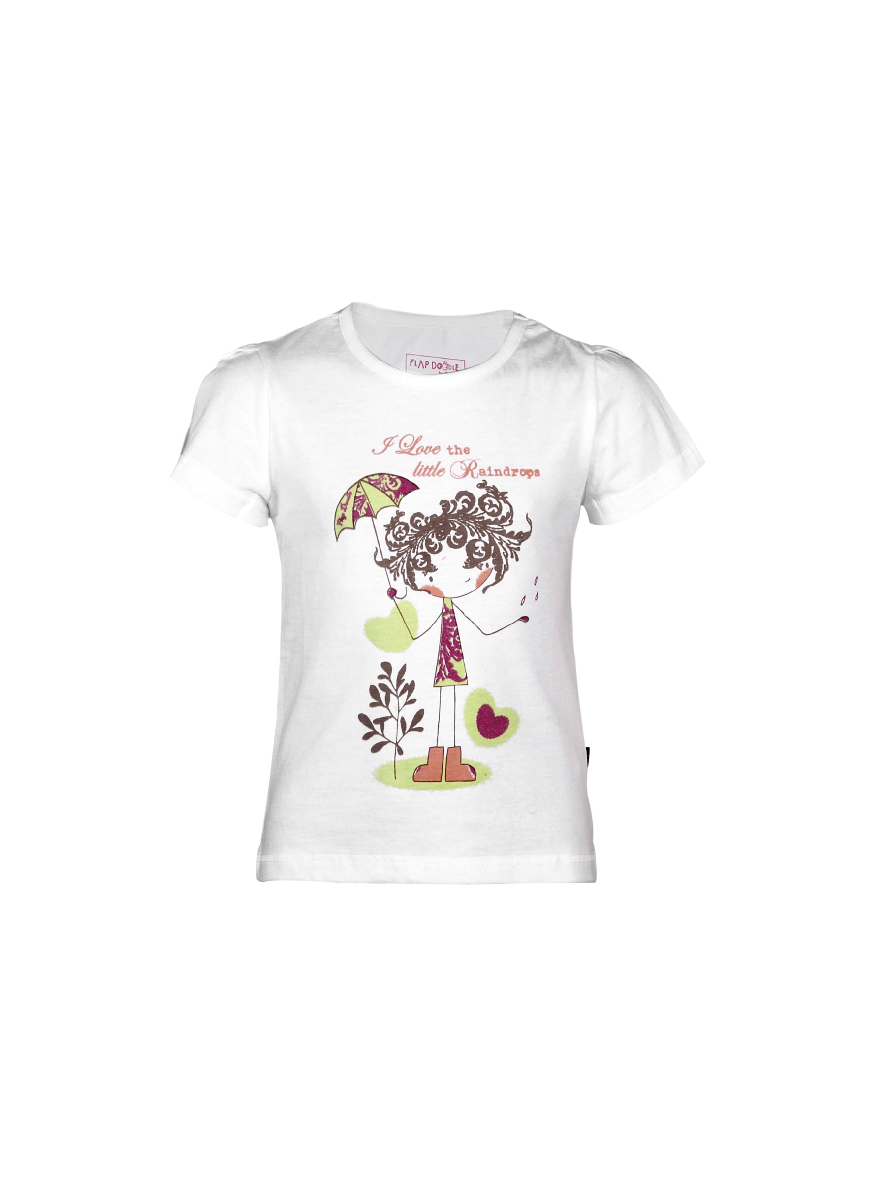 Doodle Girls Raindrops White Tshirts