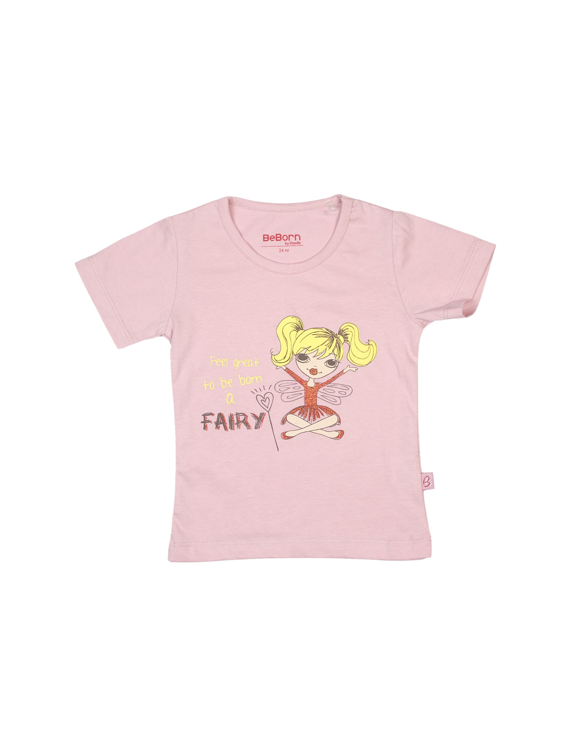 Doodle  Fairy Girl Pink Tshirt