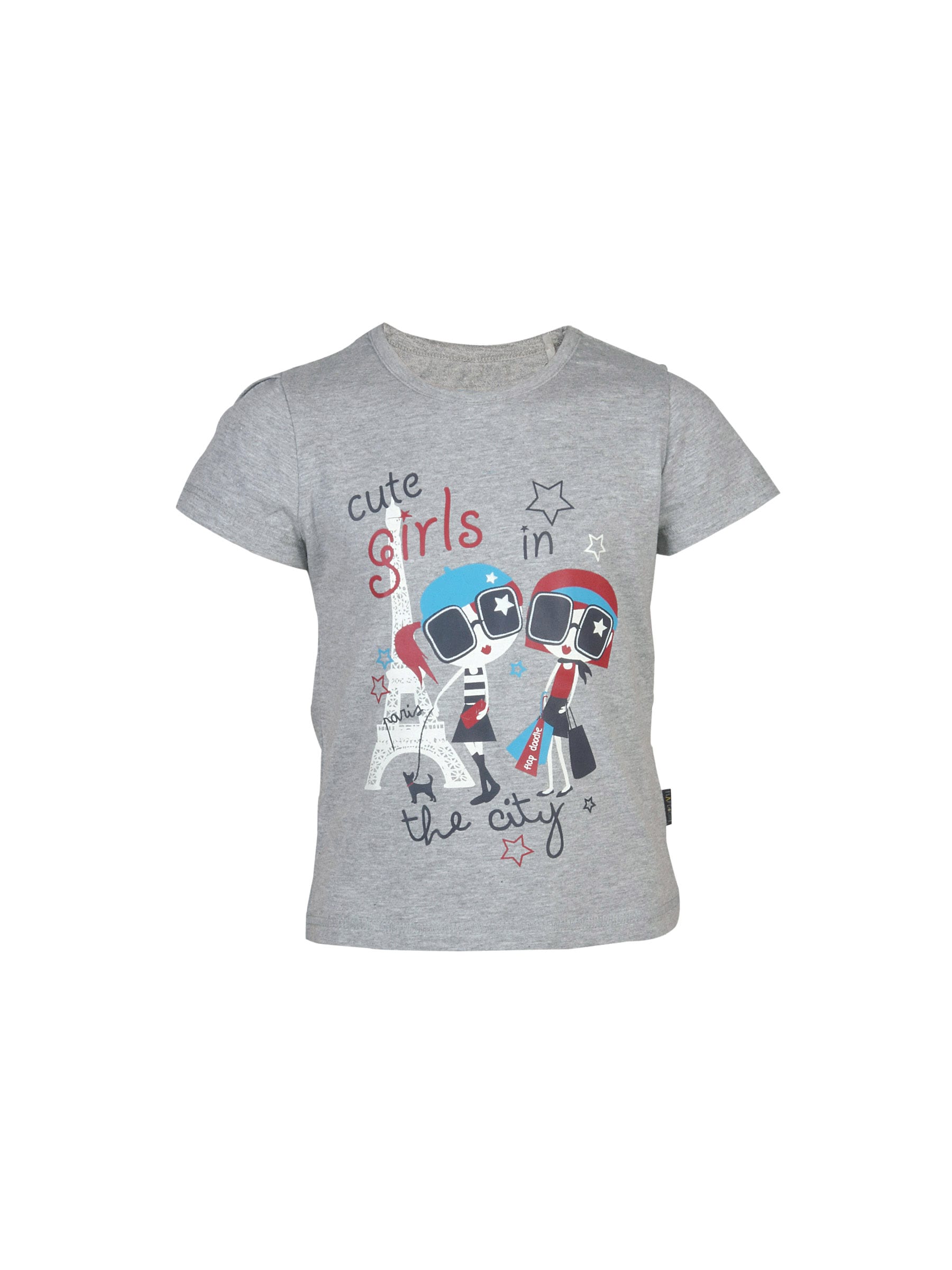 Doodle Cute Girls  Grey Tshirt