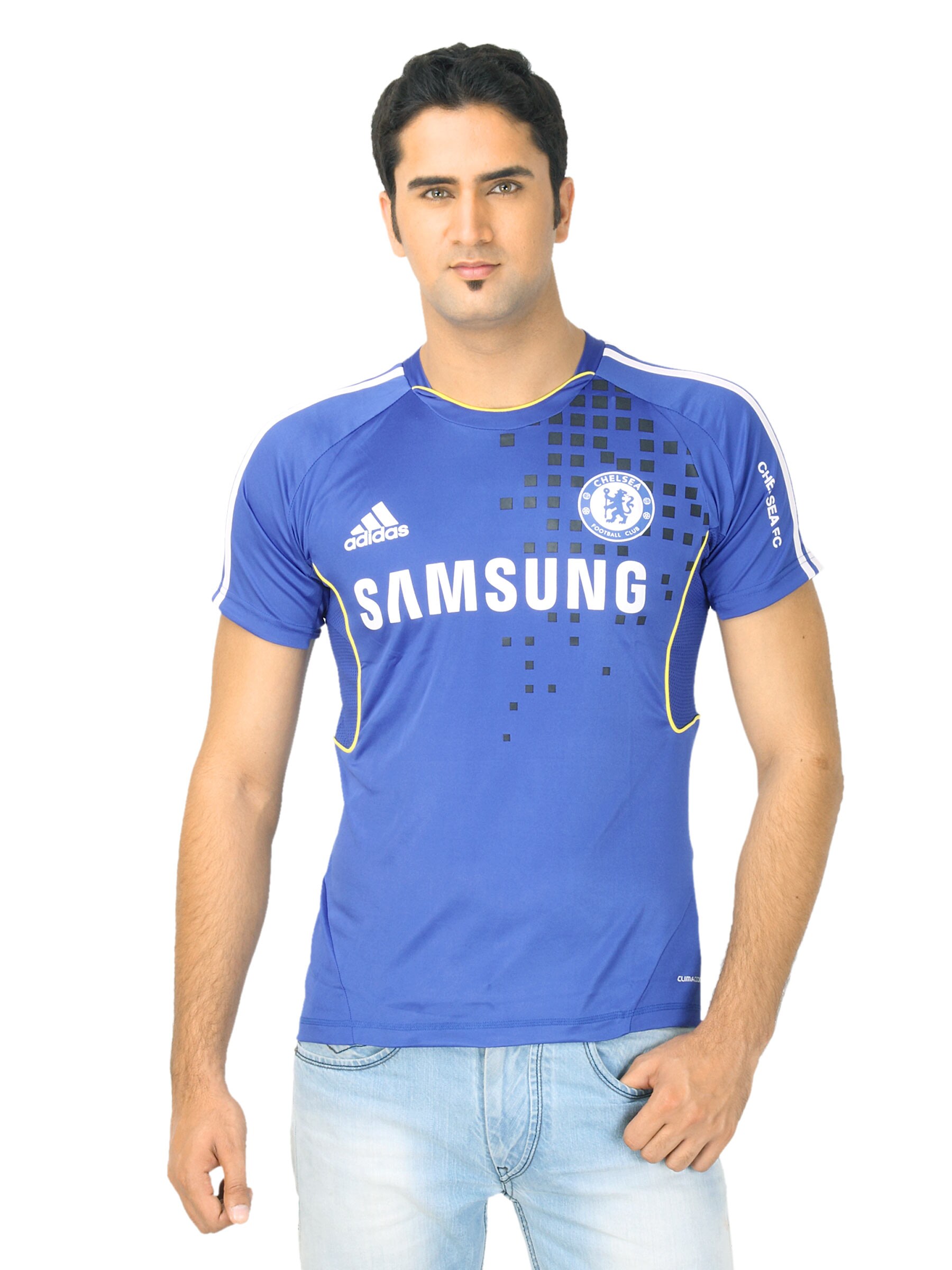 ADIDAS Men Printed Blue Jersey