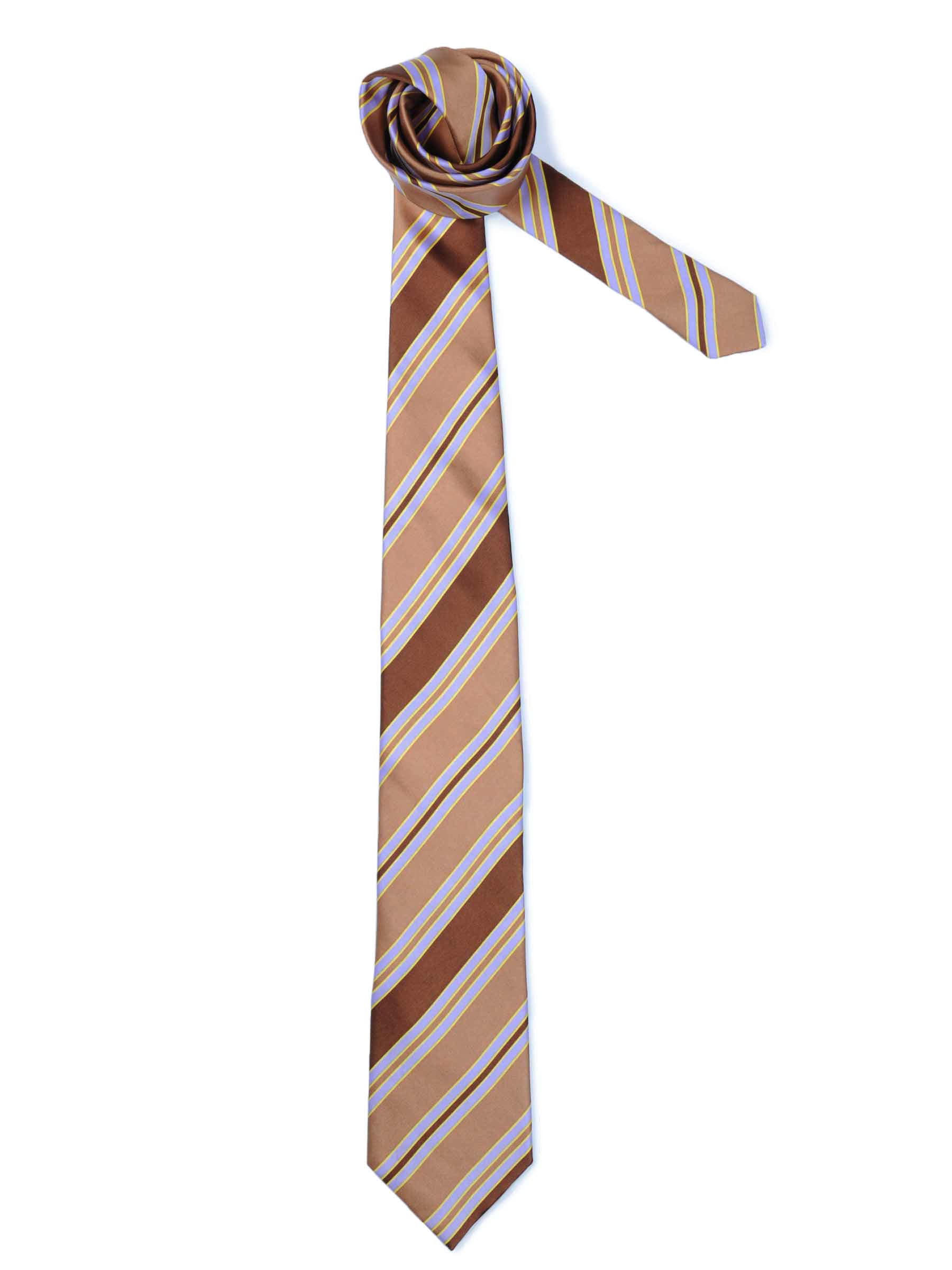 Reid & Taylor Men Stripes Brown Tie
