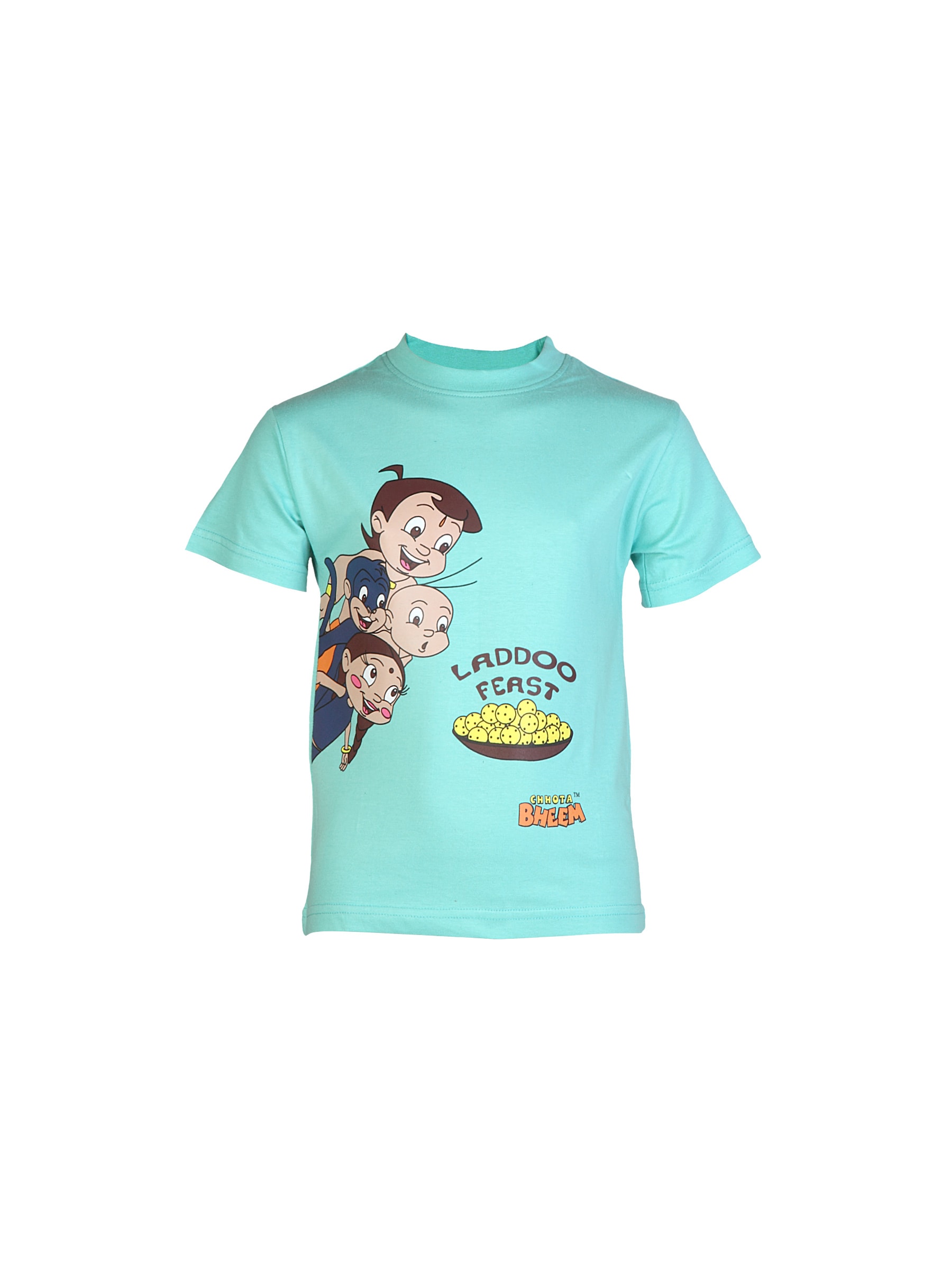 Chhota Bheem Kids Boy Laddoo Feast Turquoise Tshirt