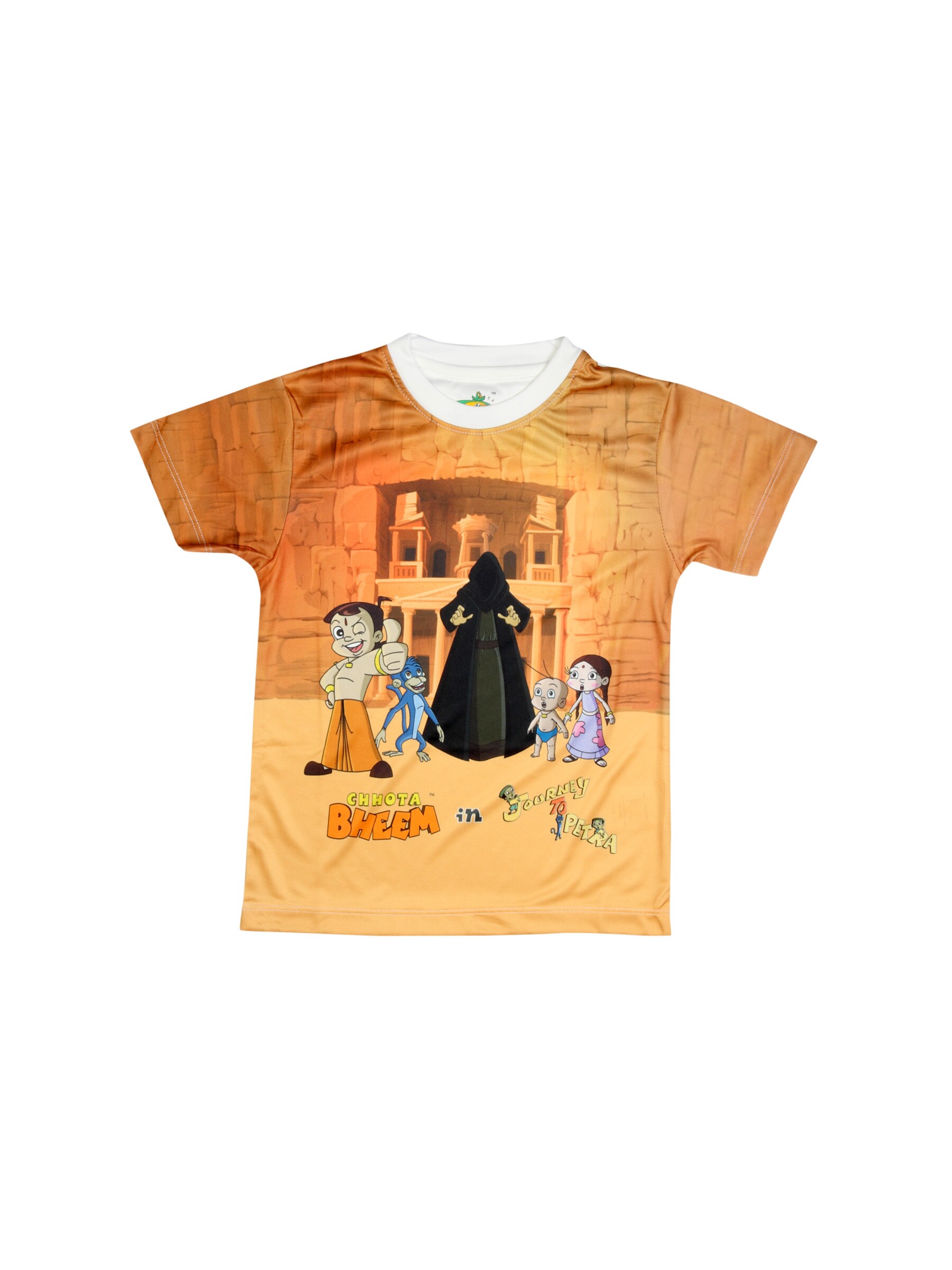 Chhota Bheem Kids Boy Men Journey to Petra Orange Tshirt