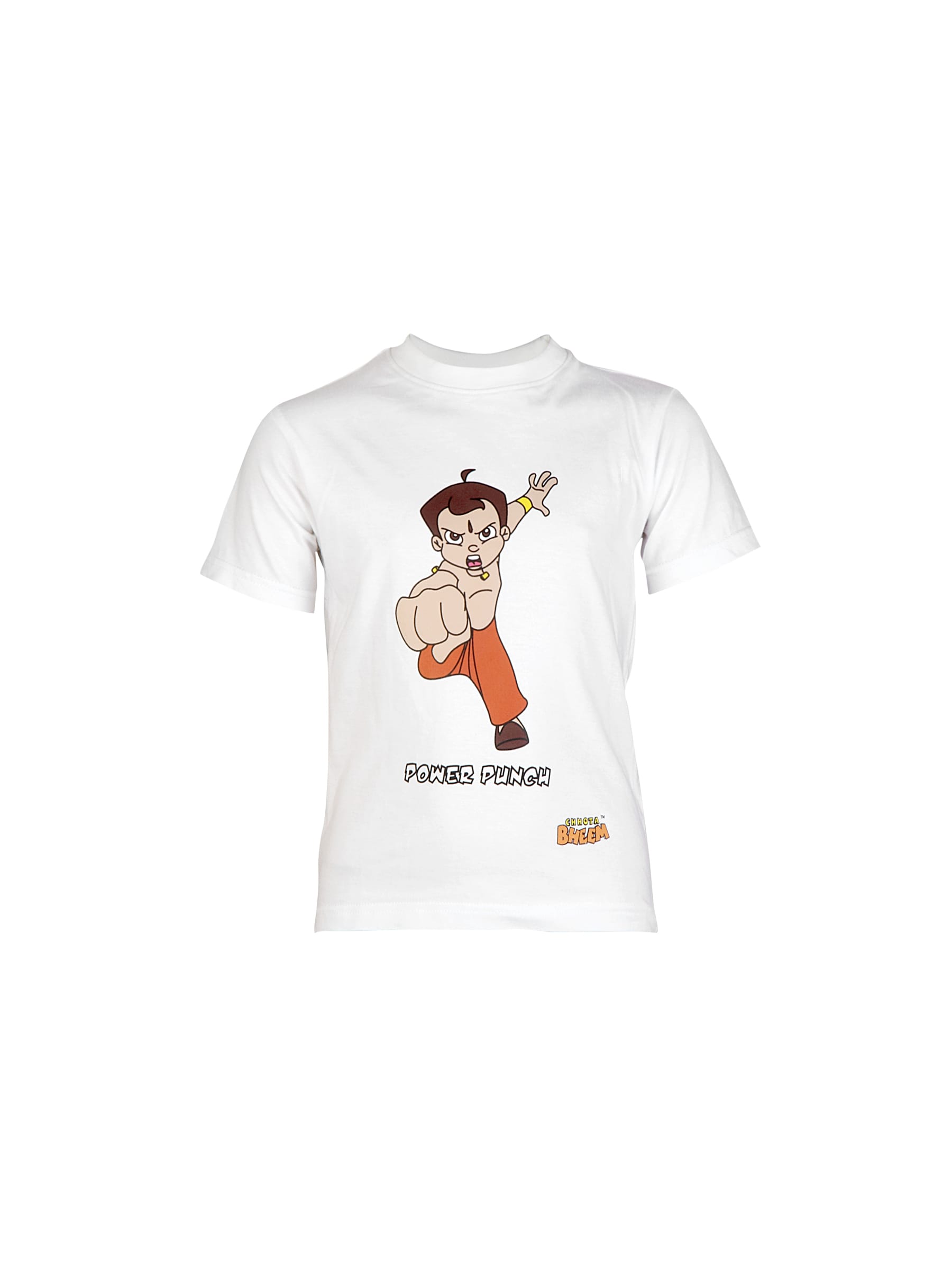 Chhota Bheem Kids Boy Power Punch White Tshirt