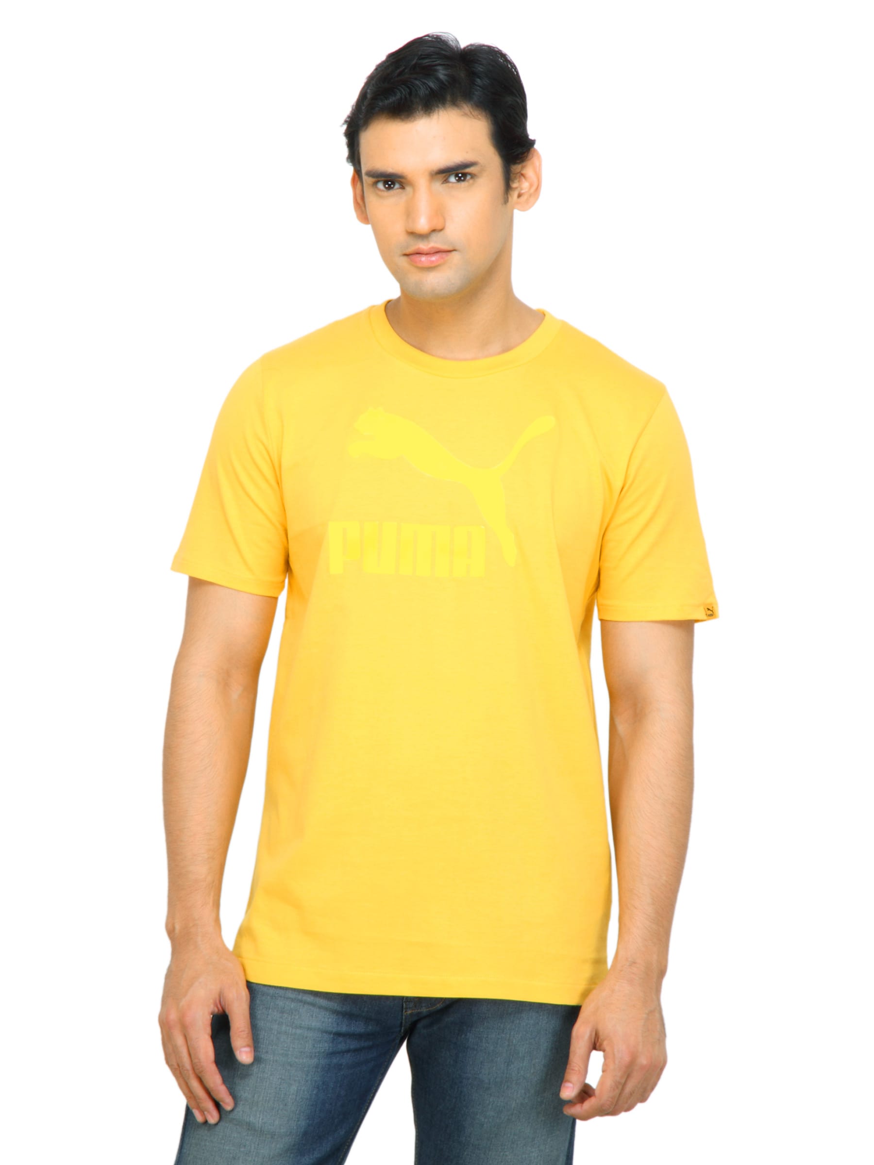 Puma Men Yellow Tshirt