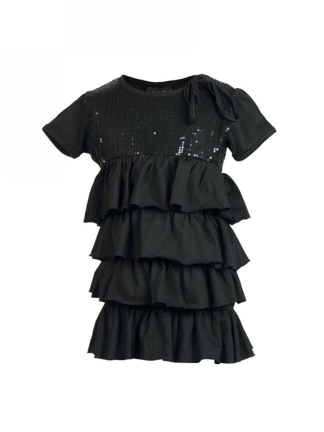 Doodle Kids Girls Black Layer Top