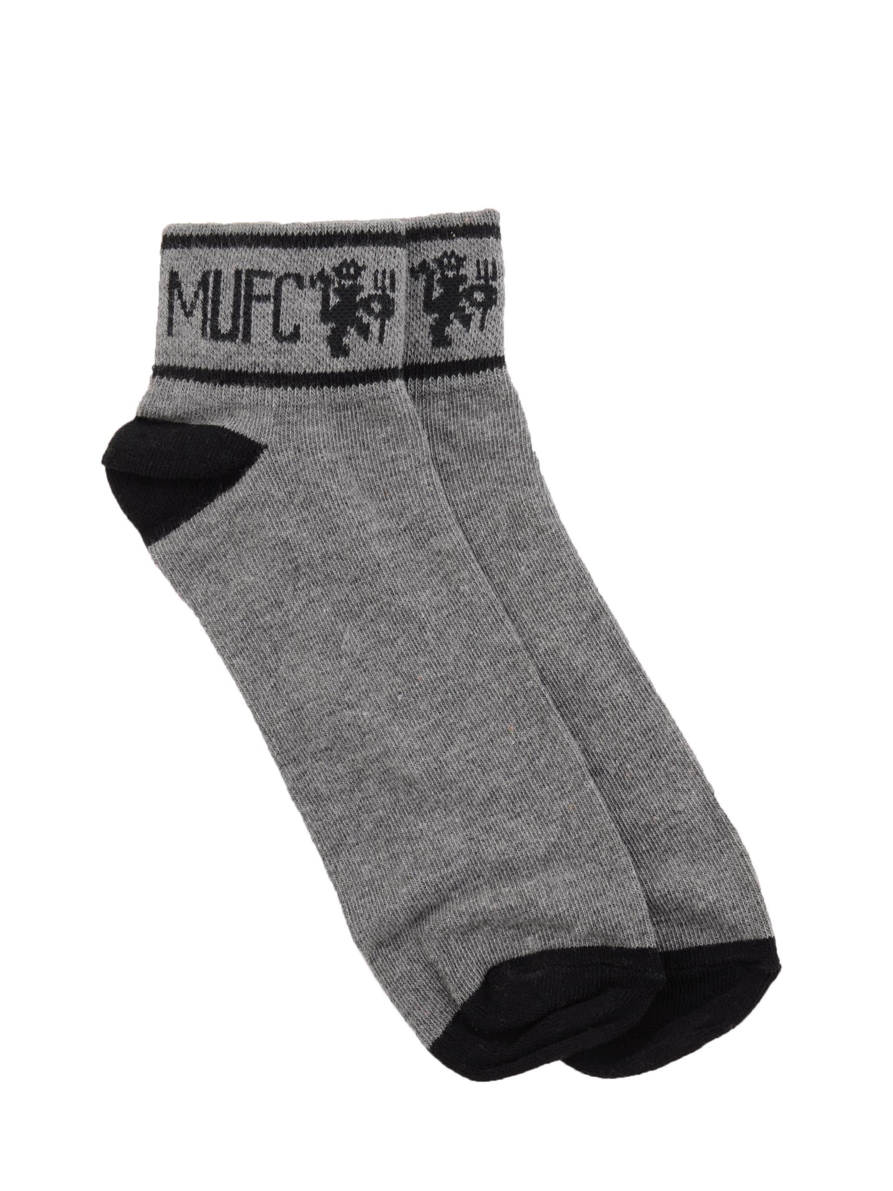 Manchester United Men Solid Grey Socks