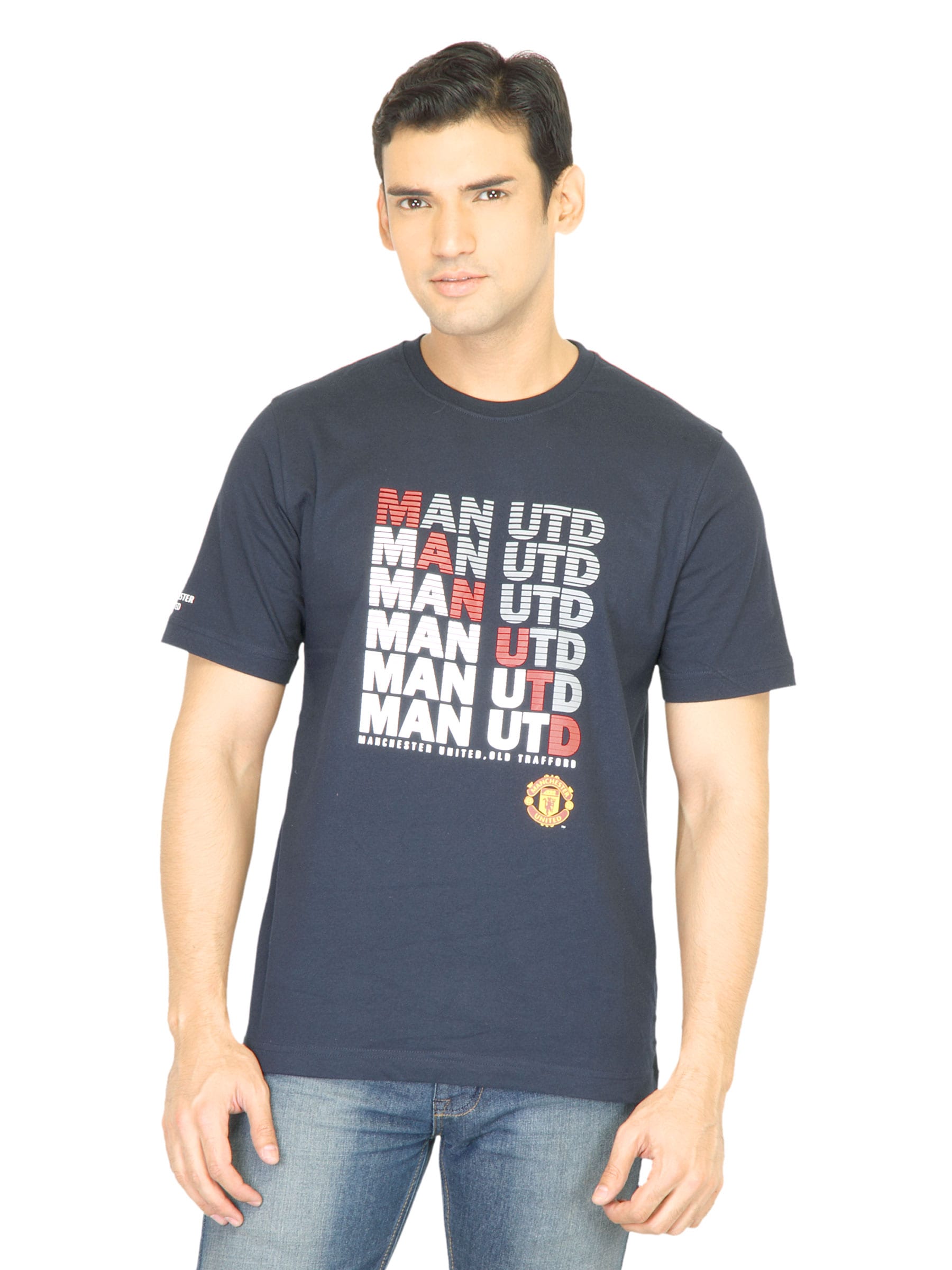 Manchester United Men Printed Navy Blue Tshirt