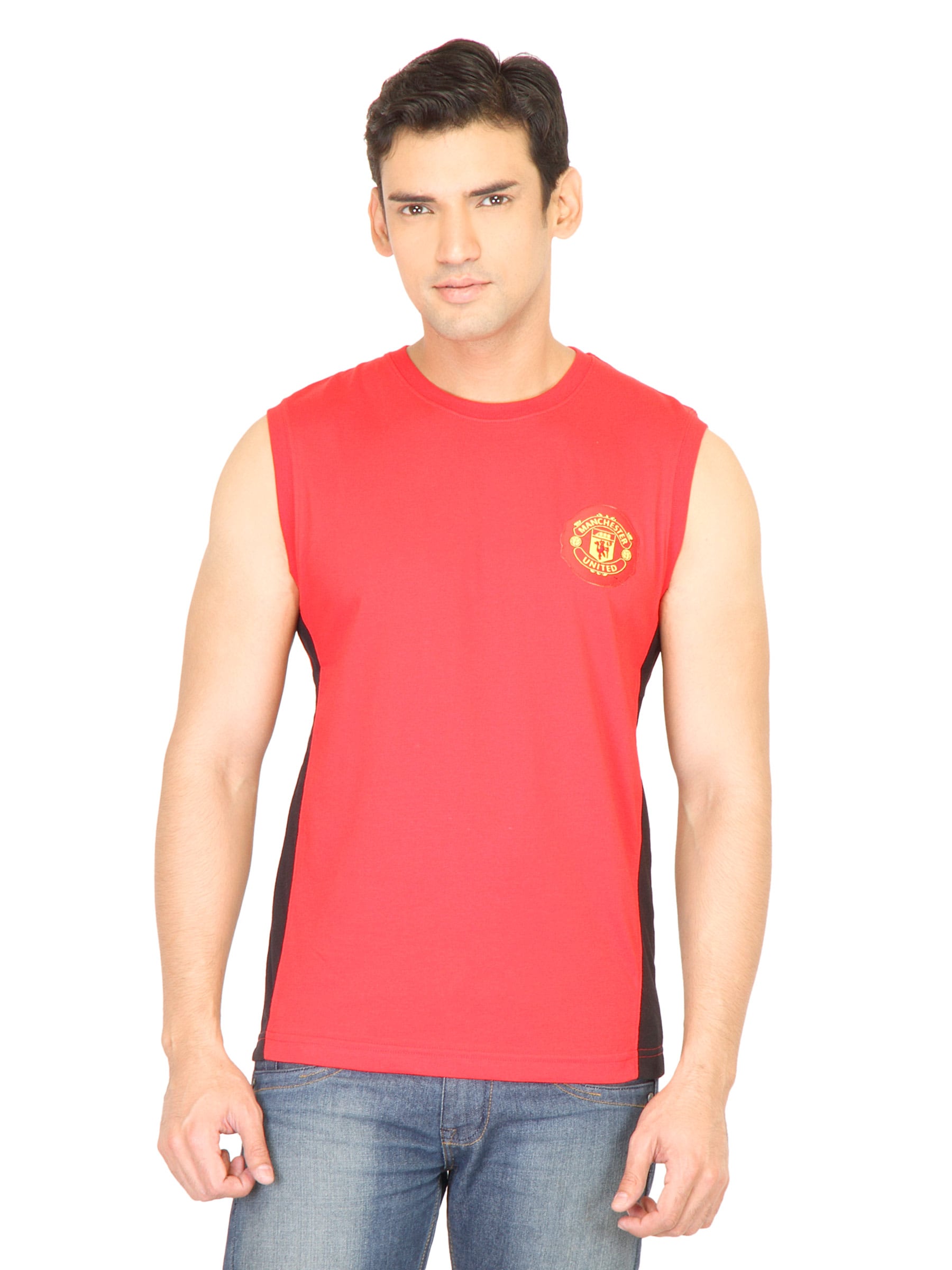 Manchester United Men Solid Red Tshirt