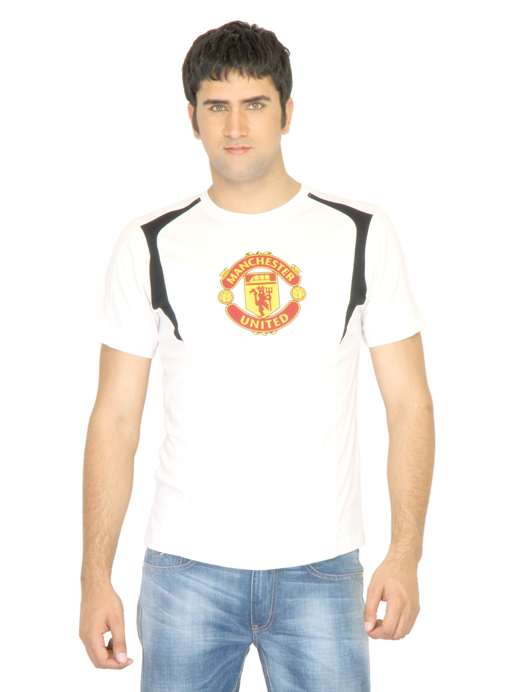 Manchester United Men Printed White Tshirt