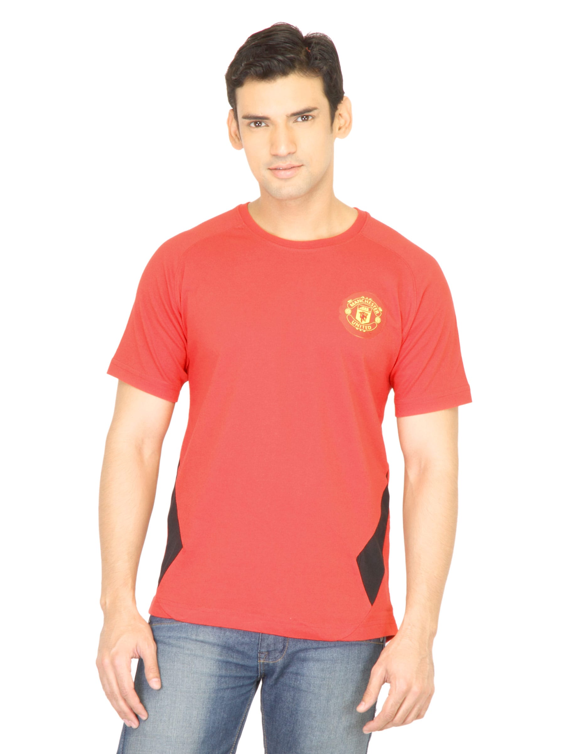 Manchester United Men Solid Red Tshirt