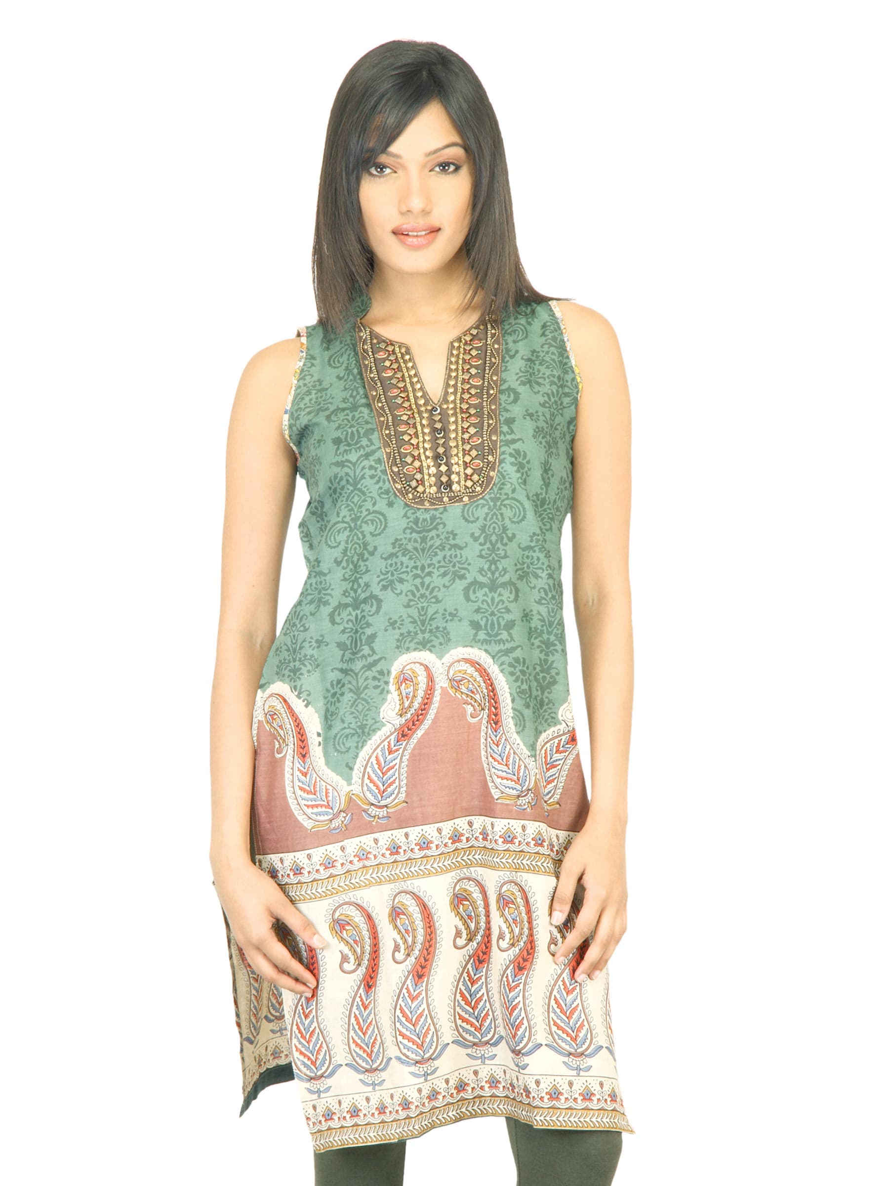 Aneri Women New Piya Green Kurta