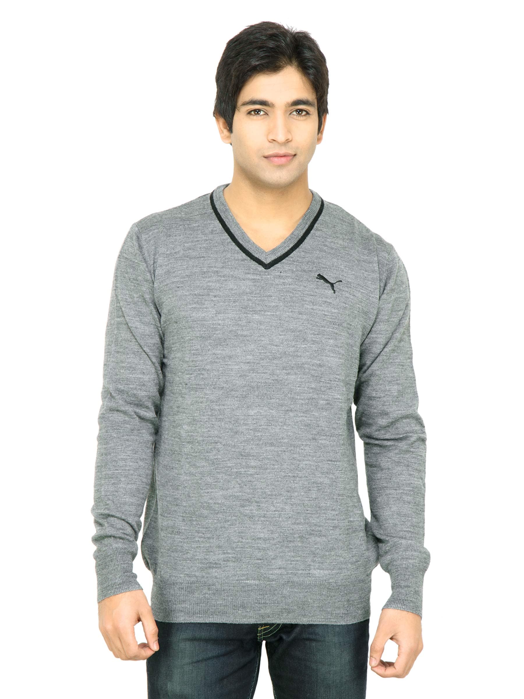 Puma Men Solid Grey Sweater