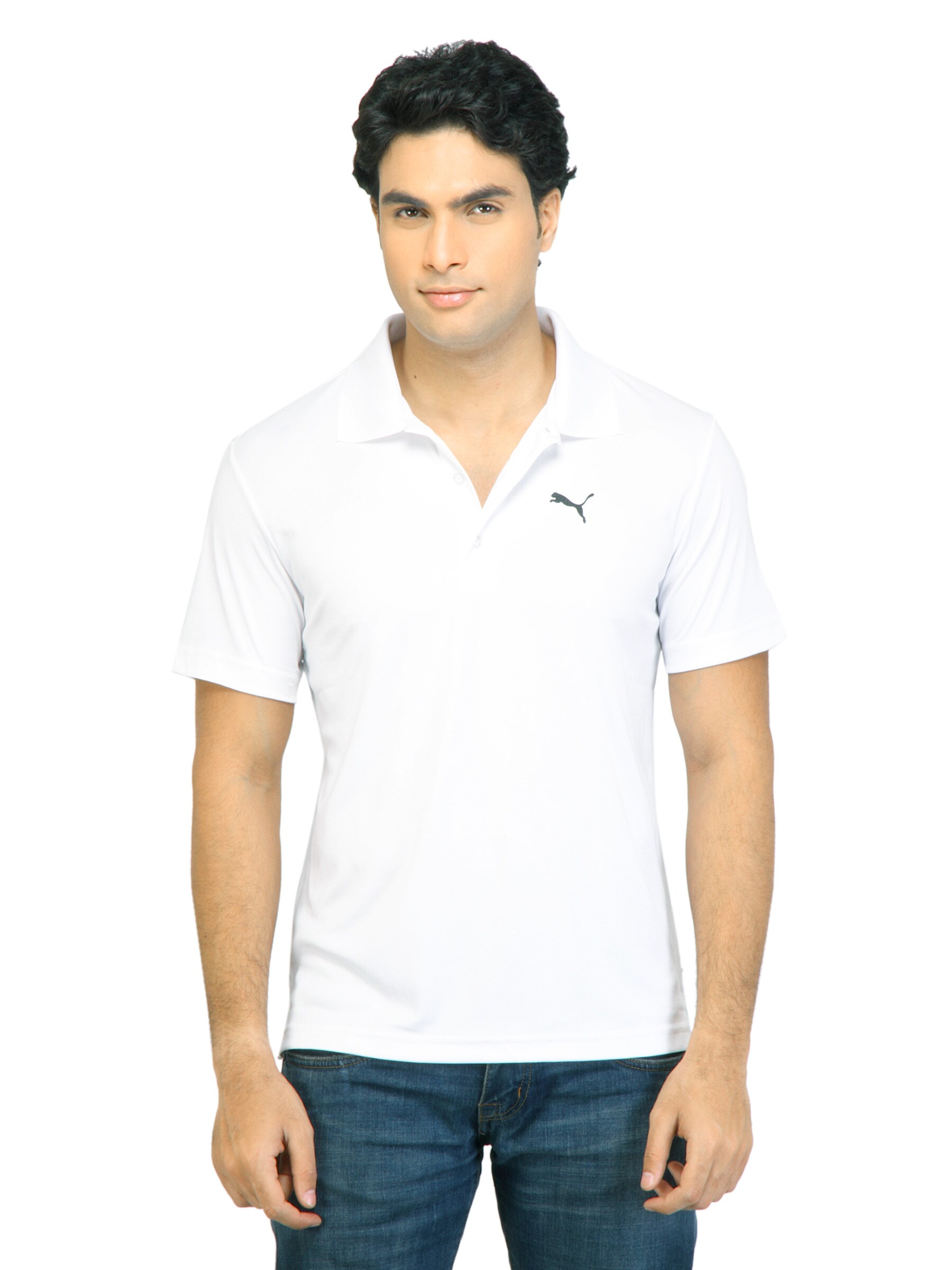 Puma Men Team Essential Polo White Tshirts