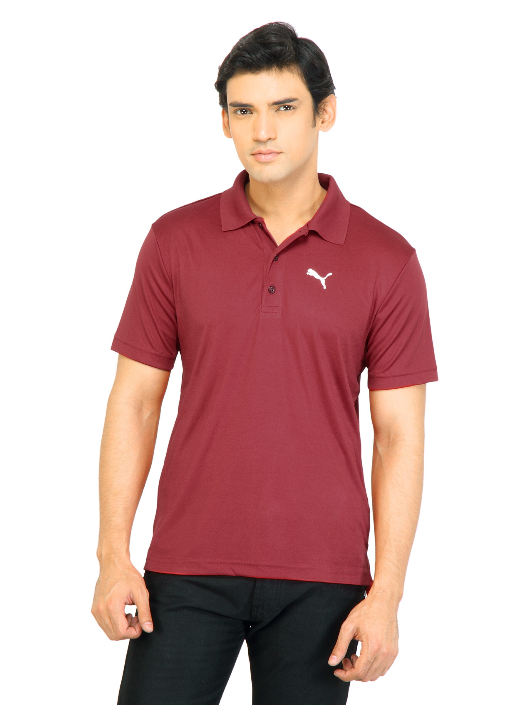 Puma Men Team Essential Maroon Polo Tshirts