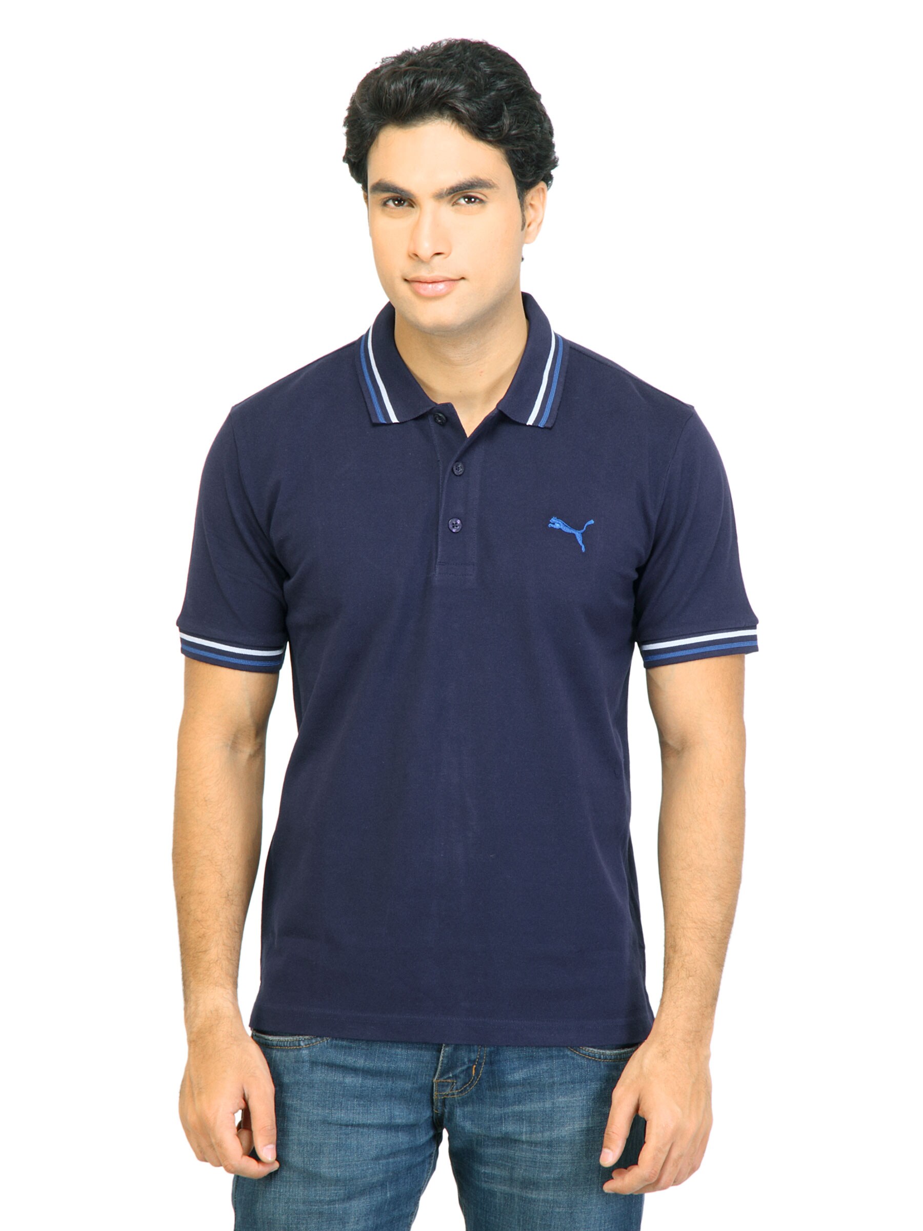 Puma Men Foundation Polo Navy Blue Tshirts