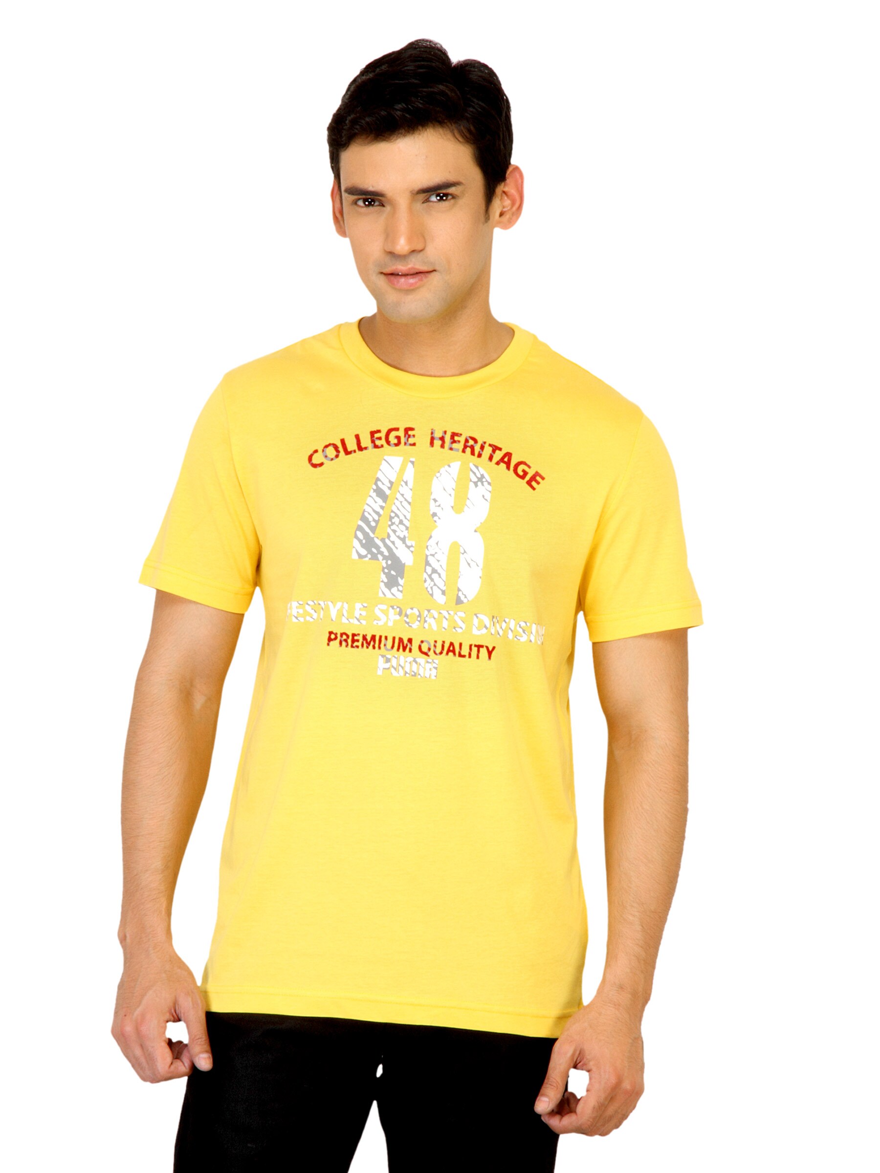 Puma Men Graphic Print Yellow Chrome Tshirt