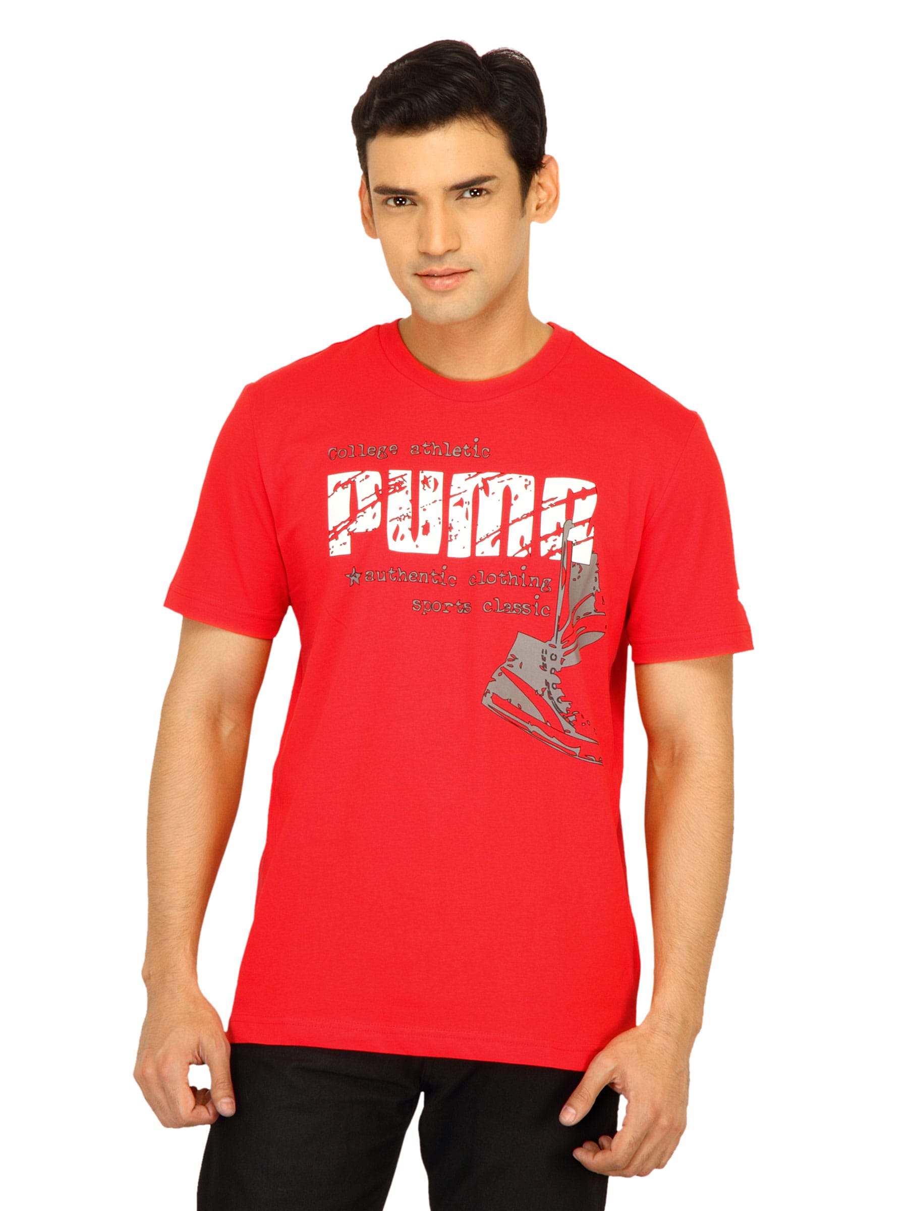 Puma Men College Athletic Red Tshirt