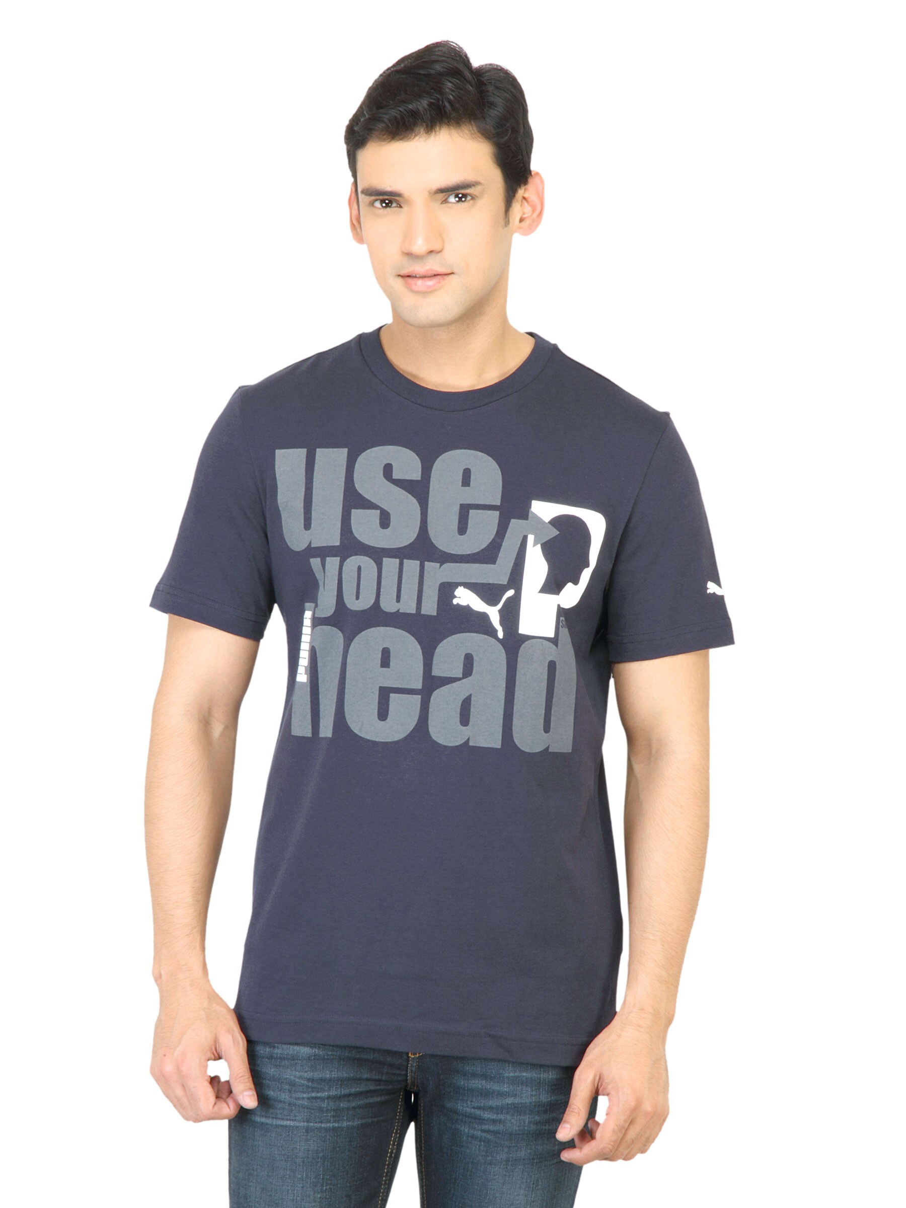 Puma Men Head Navy Blue Tshirt