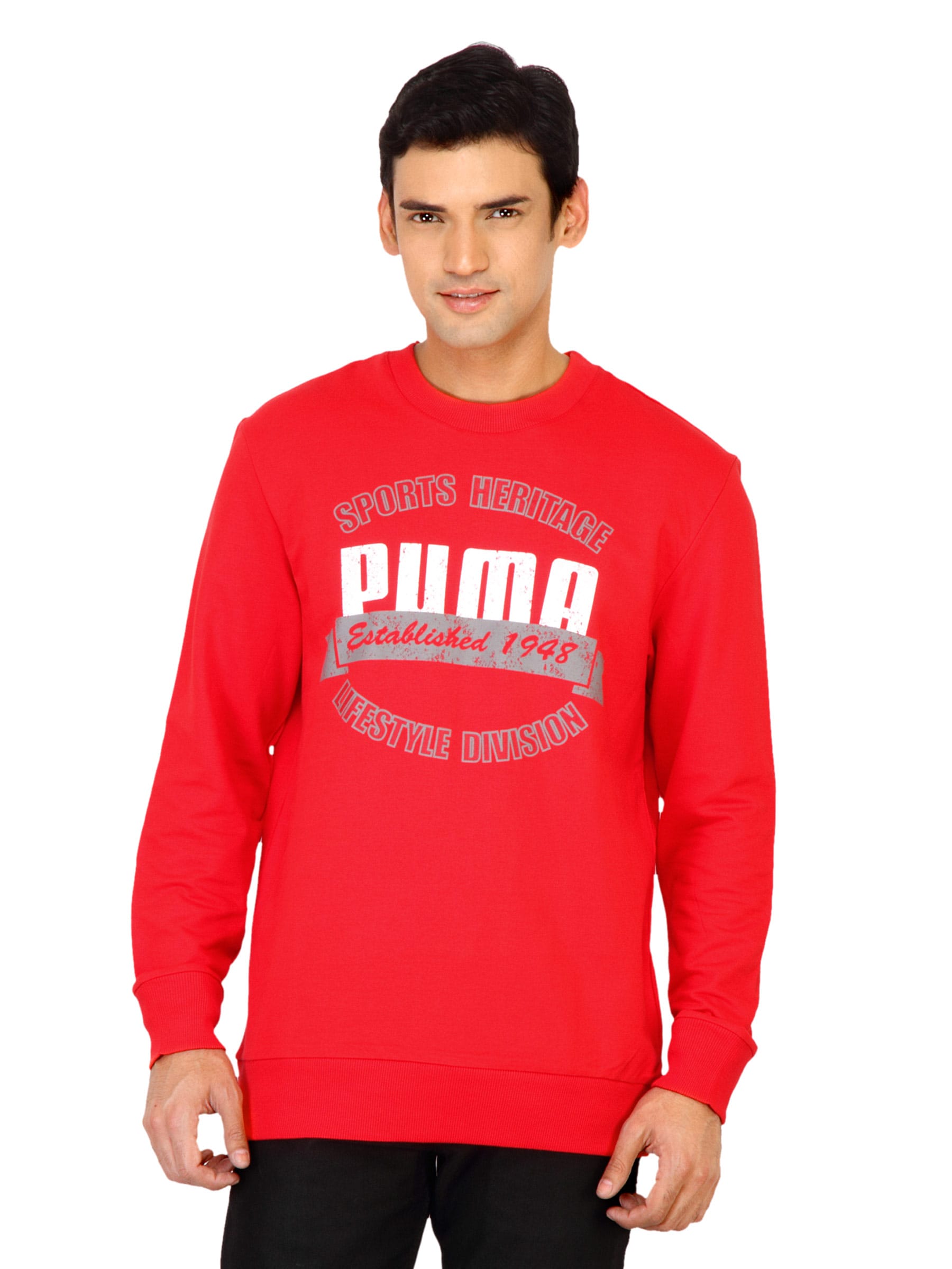 Puma Men Red Sports Heritage Sweatshirt