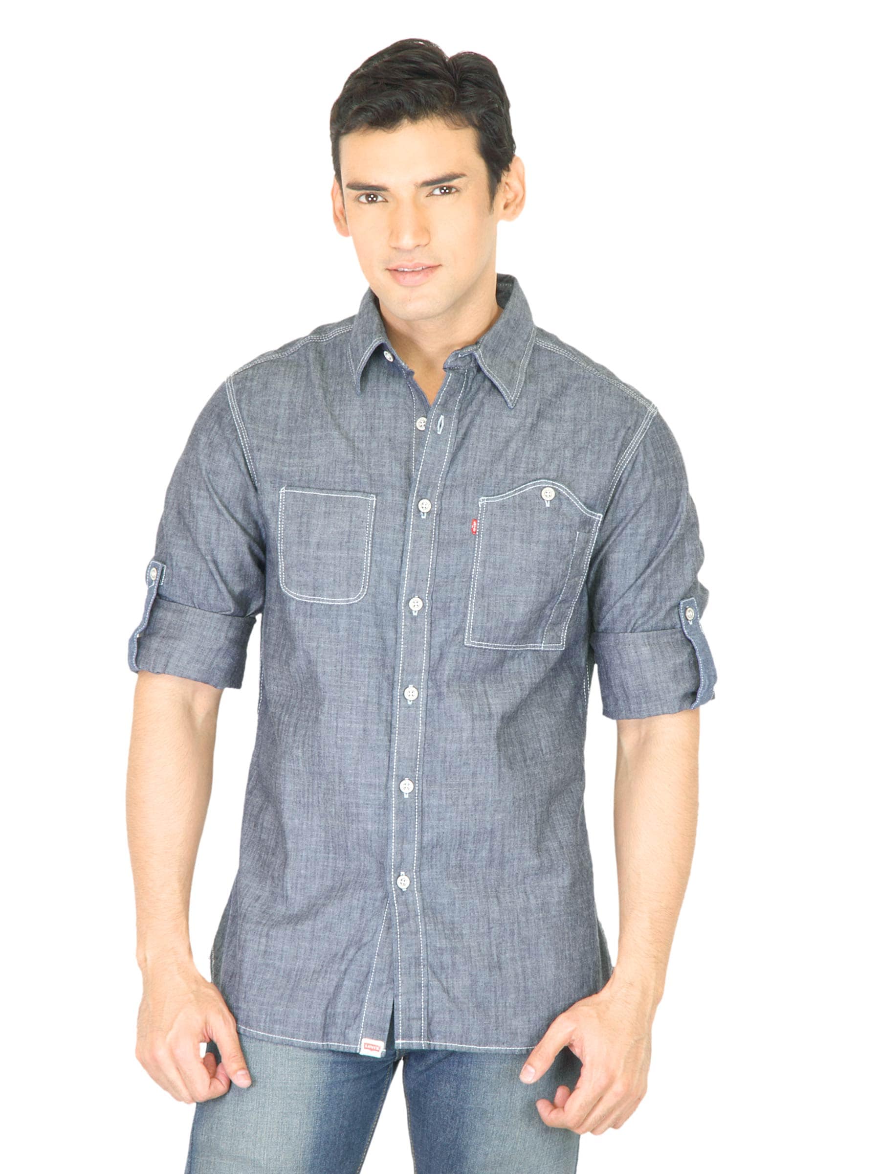 Levis Men Denim Grey Shirt