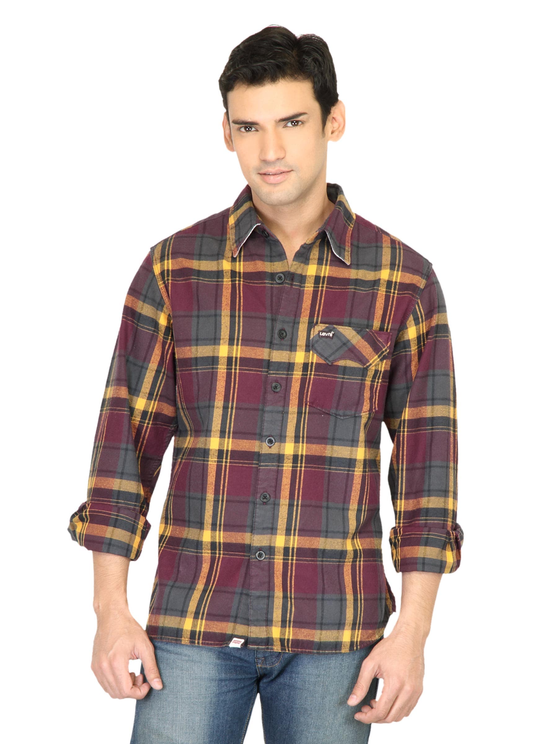 Levis Men Classic Mustard Checks Shirt