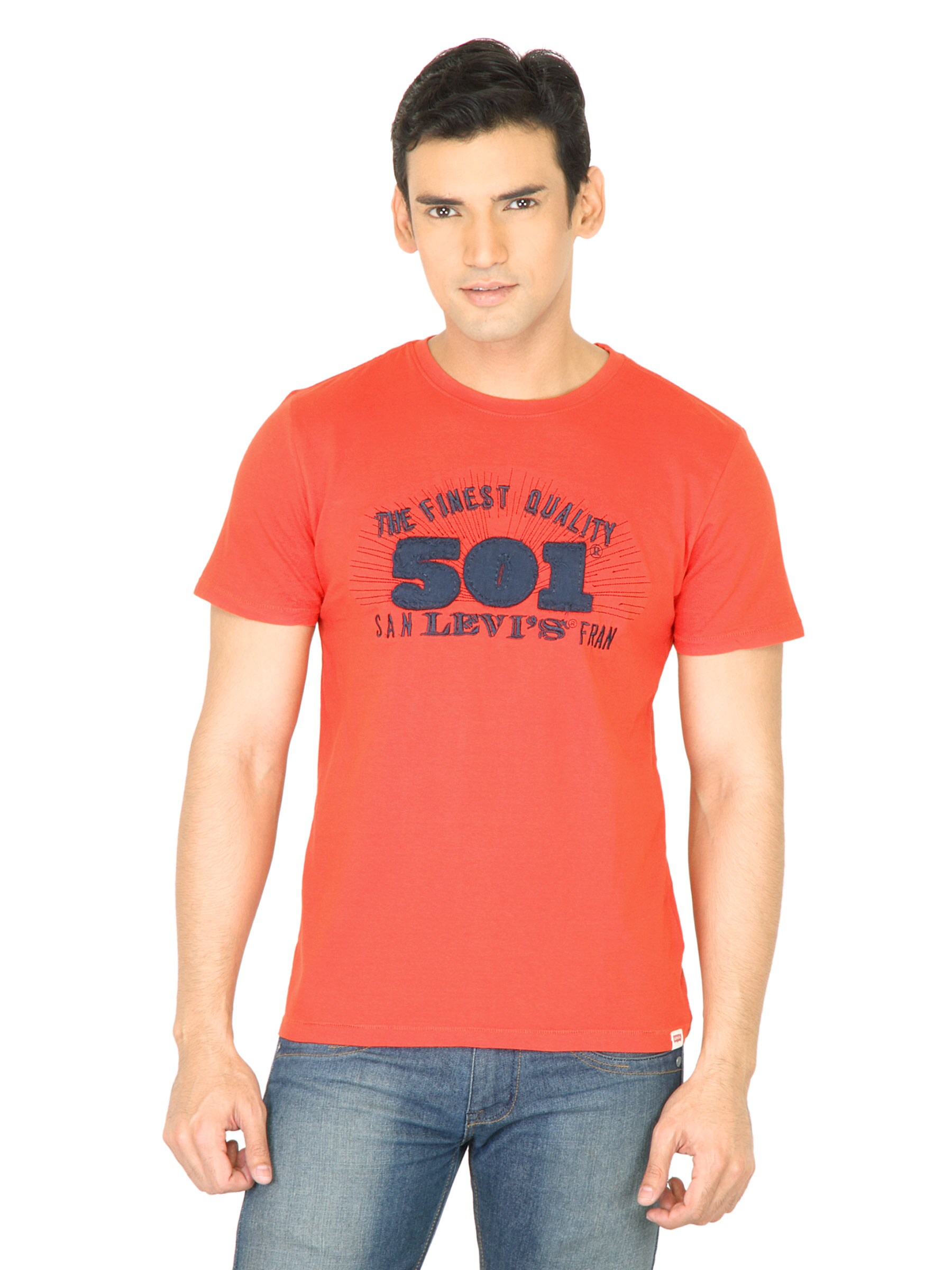 Levi's Men Applique Work Red Tshirt