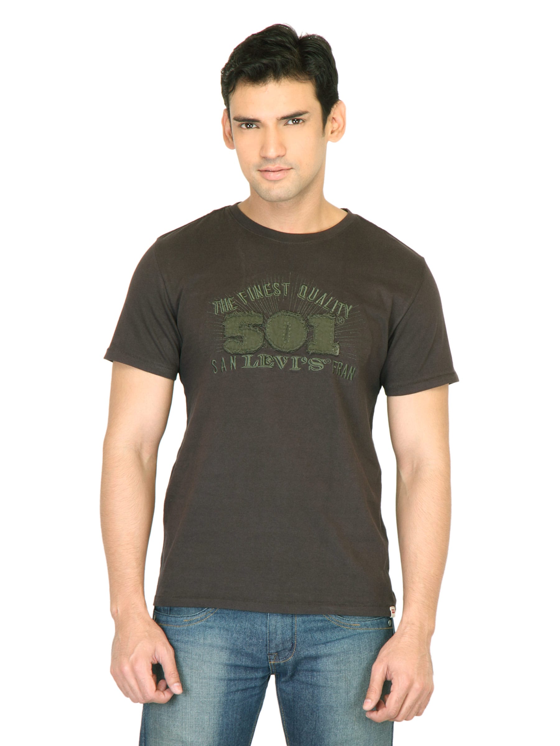 Levi's Men Applique Work Brown Tshirt