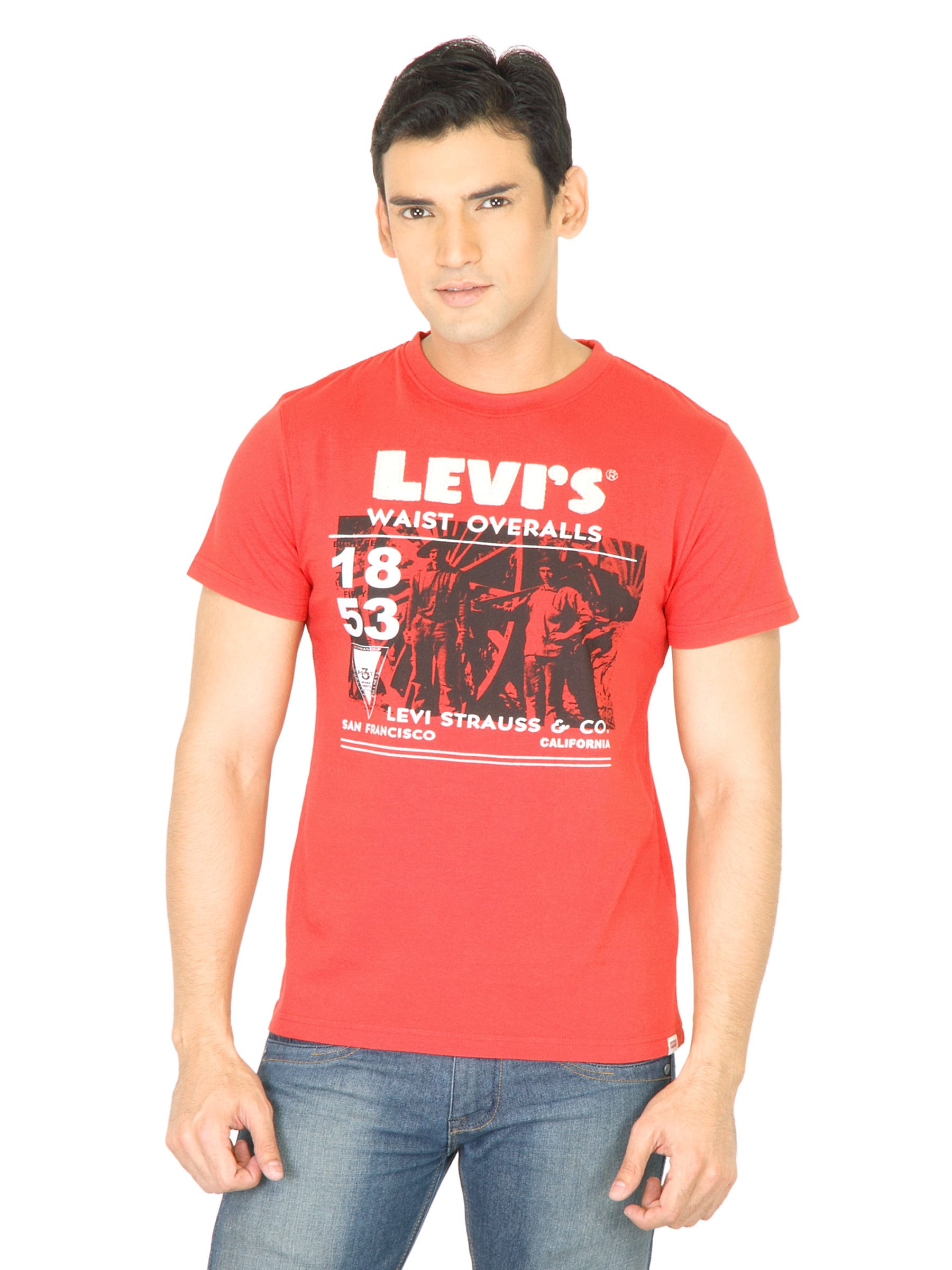 Levi's Men Graphic Print Red Tshirt