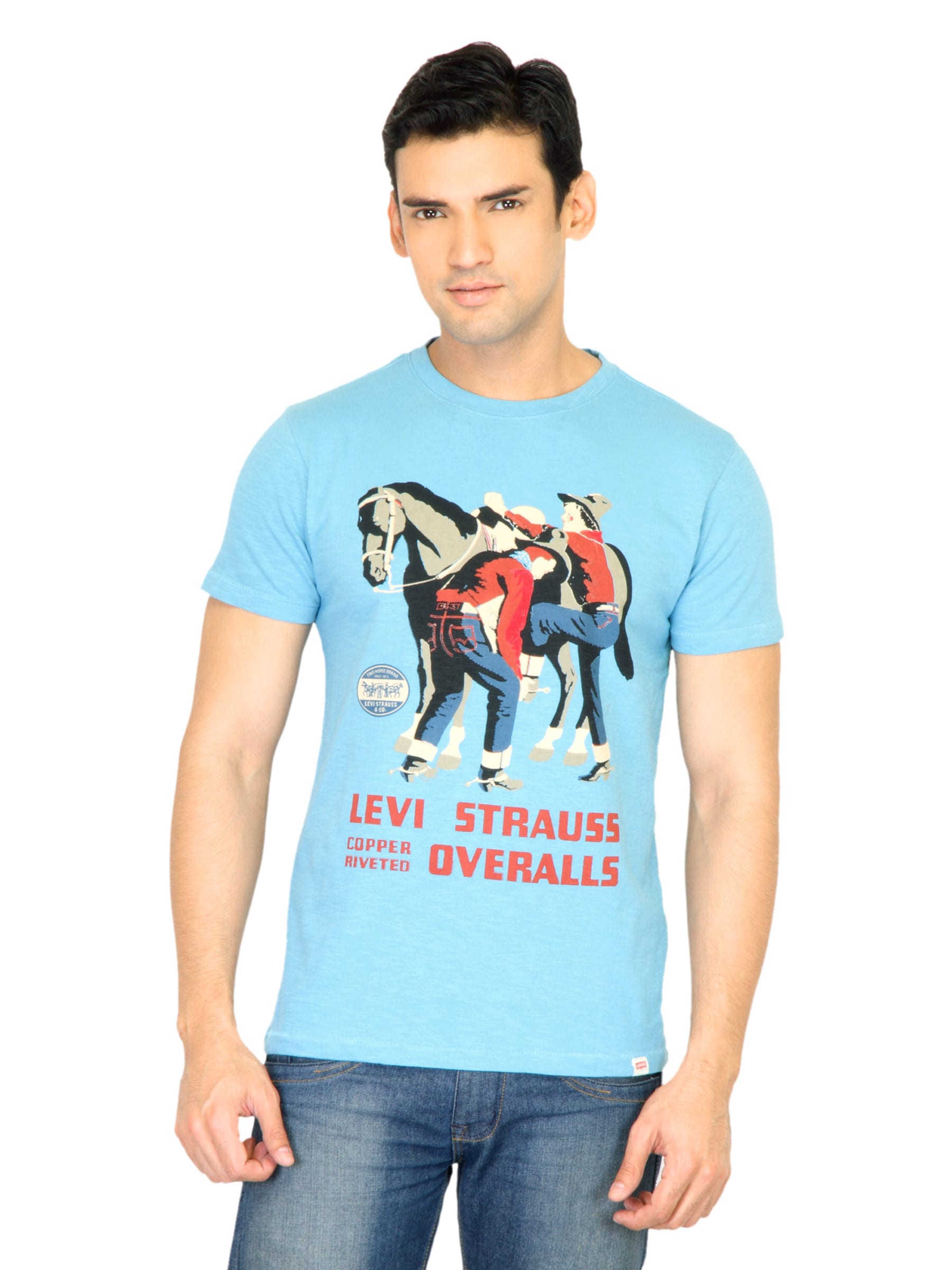 Levi's Men Graphic Print Blue Tshirt